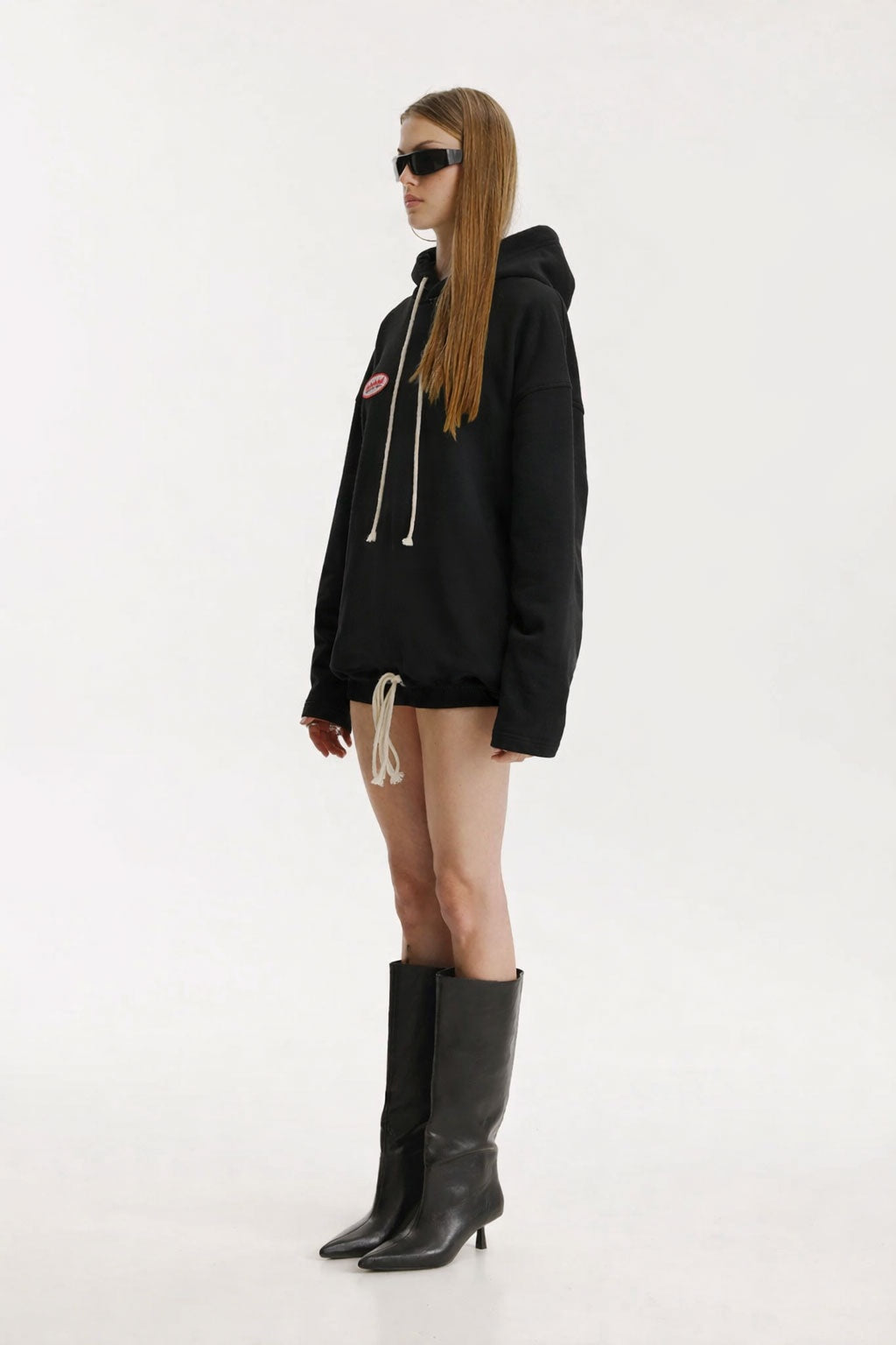 Cloud Drawstring Black Hoodie - MYS
