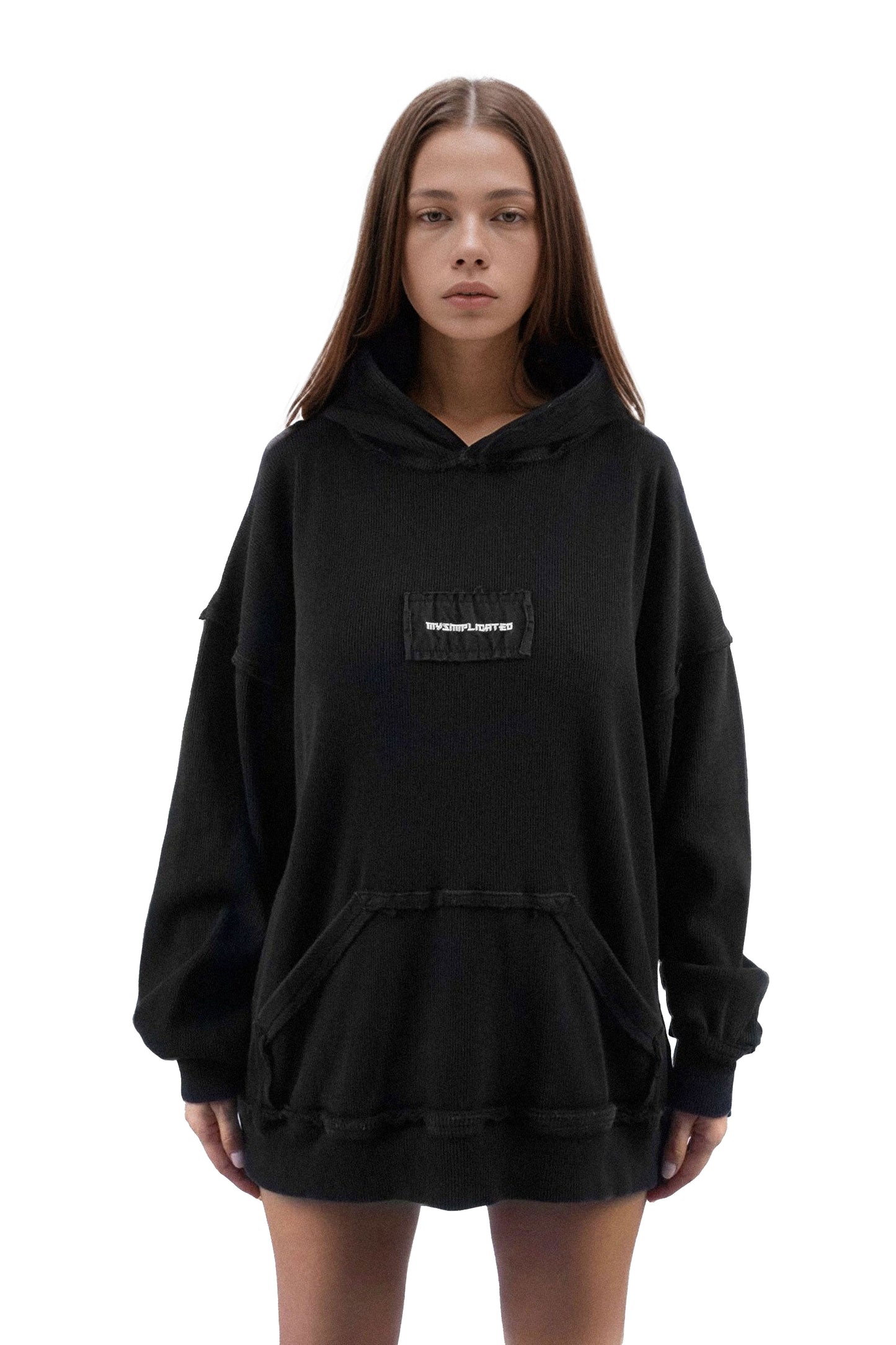 Ribbed Black Hoodie - MYS