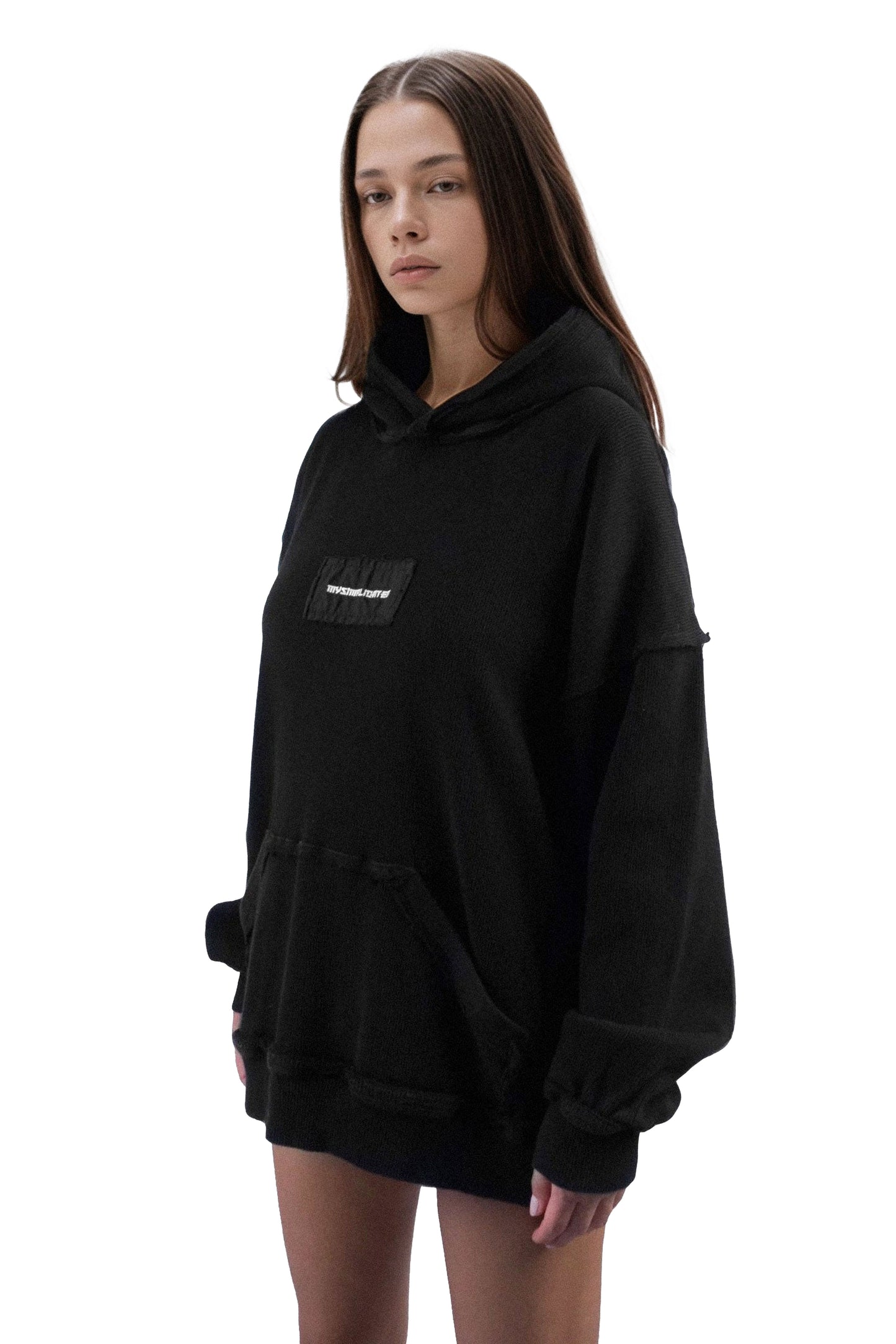 Ribbed Black Hoodie - MYS