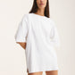 Oversized Cotton White T-shirt Lucky