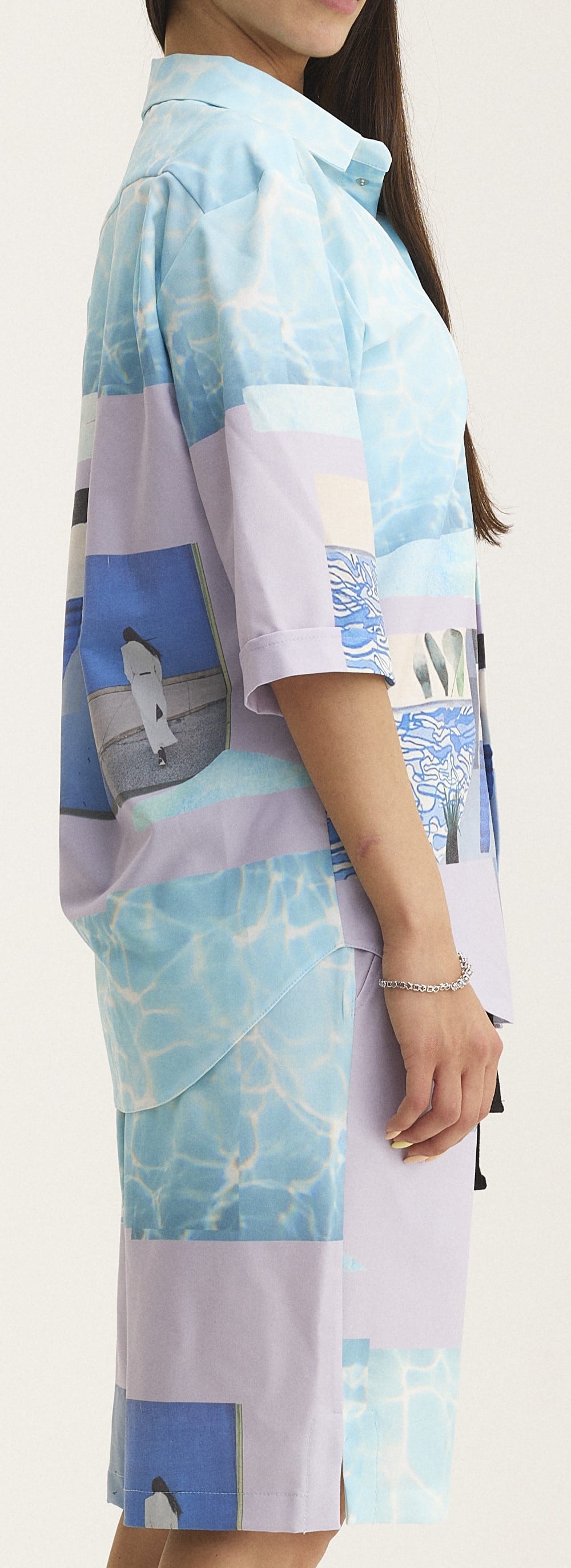 Short Sleeve Shirt & Bermuda Set Water (recycled fabric)