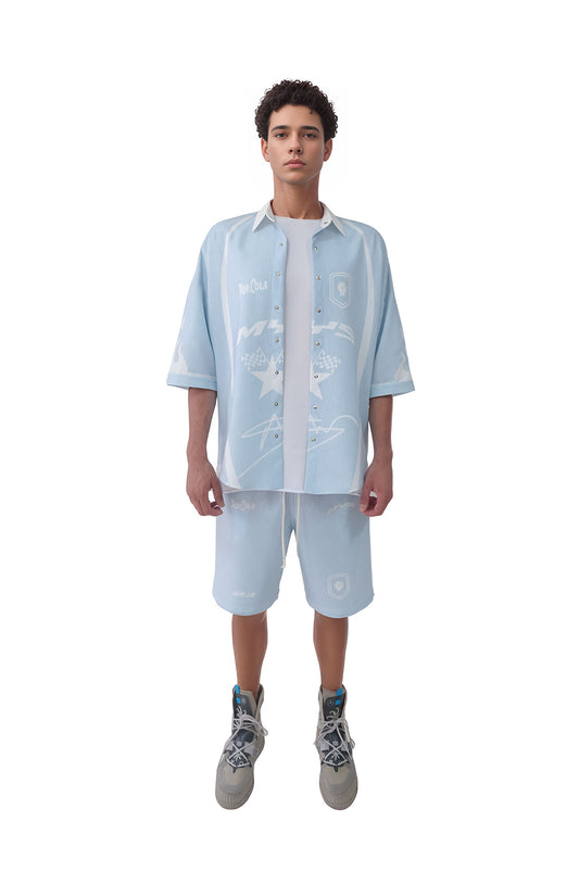 Pop Cola 23 Blue Bermuda & Shirt - MYS