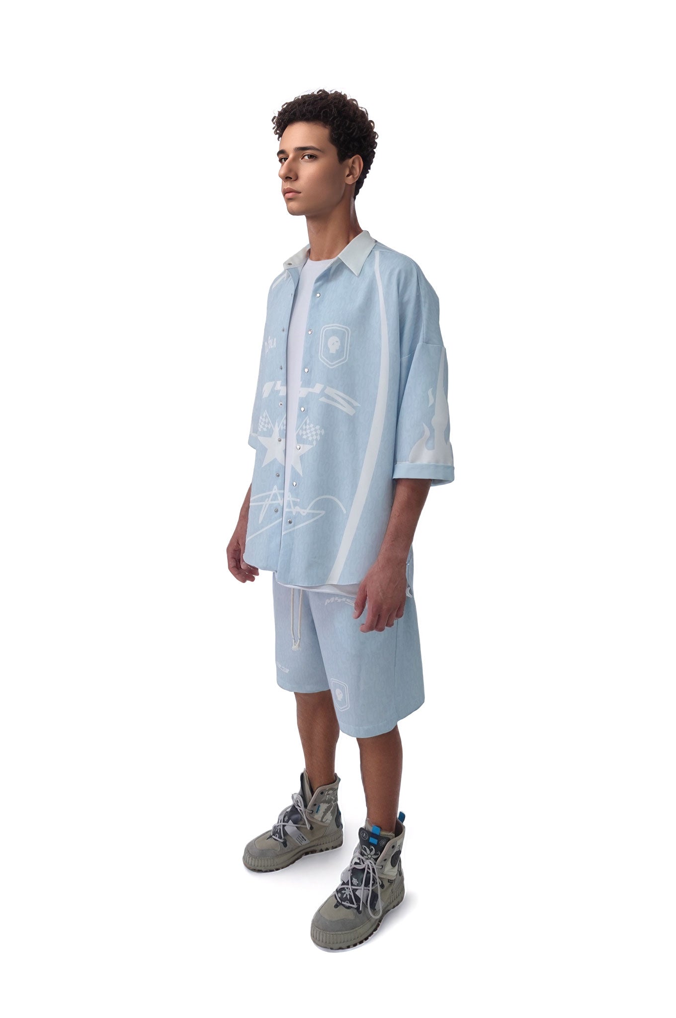 Set Pop Cola 23 Blue Cămasă mânecă scurtă și Bermude