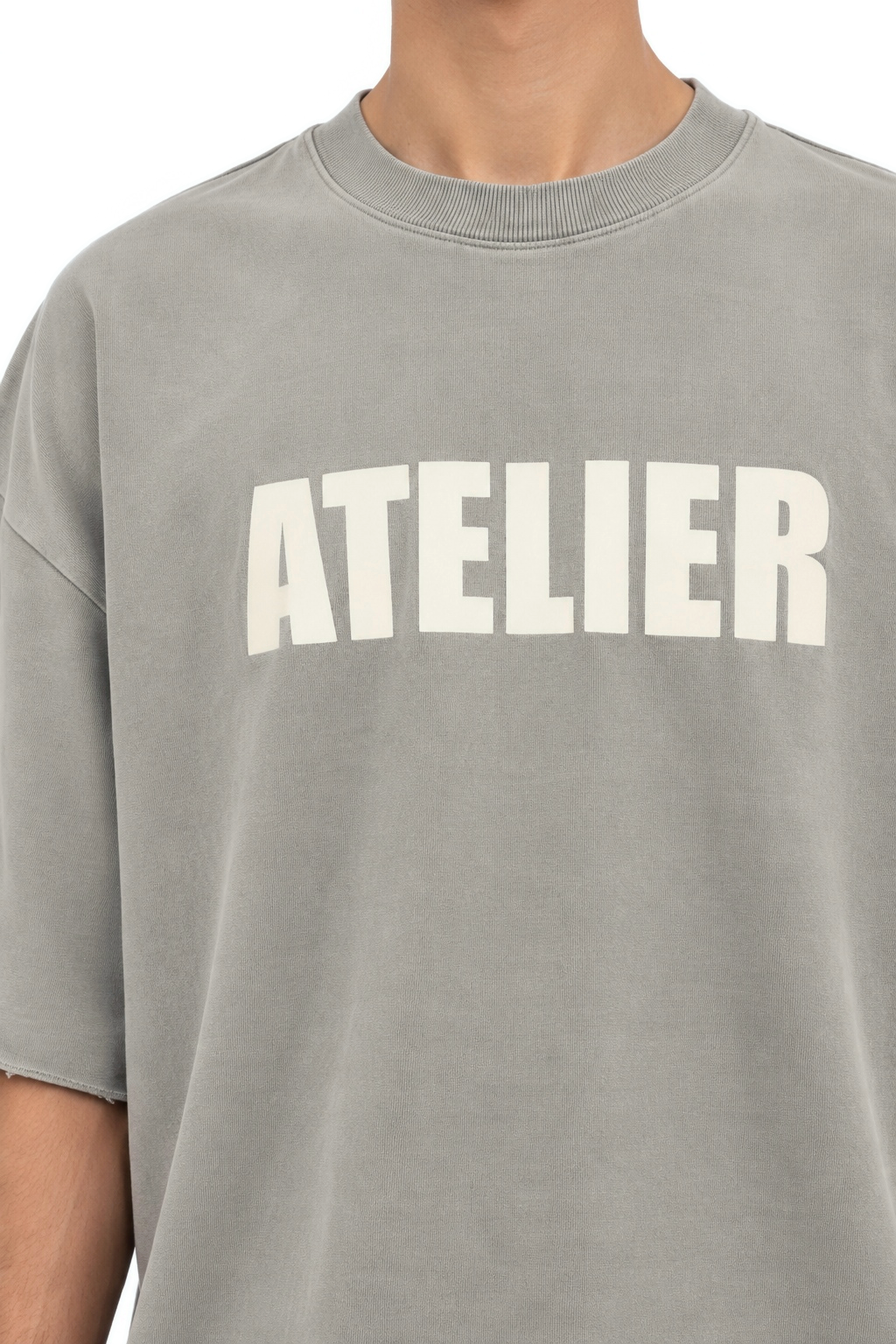 Atelier Grey Oversized T-Shirt - close-up