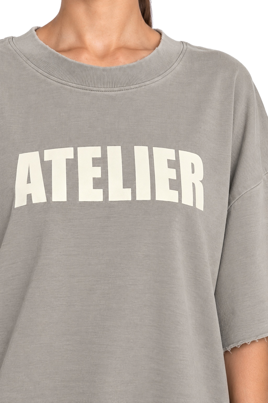 Atelier Grey Oversized T-Shirt - close-up