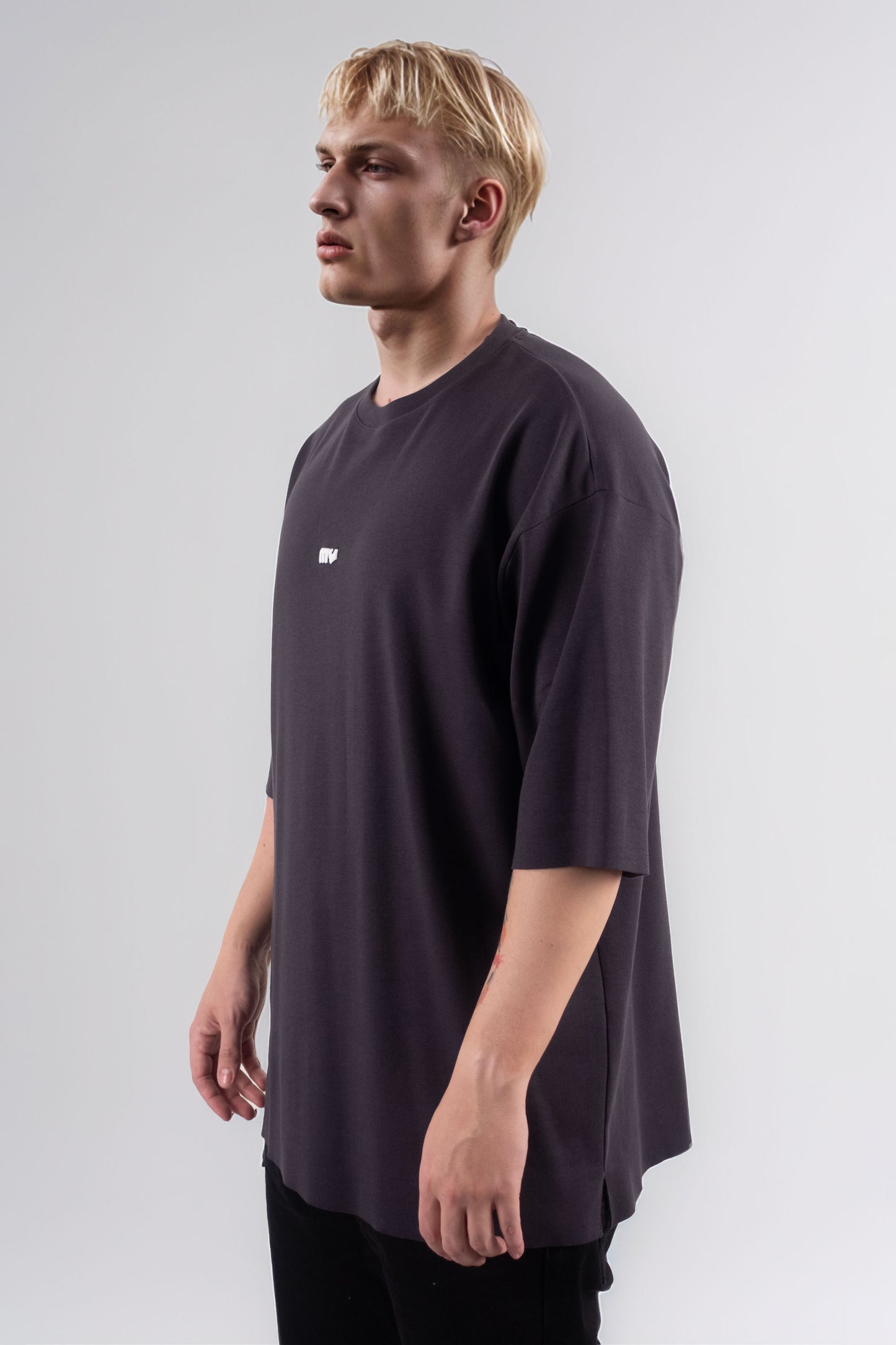 Purple Charcoal Oversized Basic T-shirt - MYS