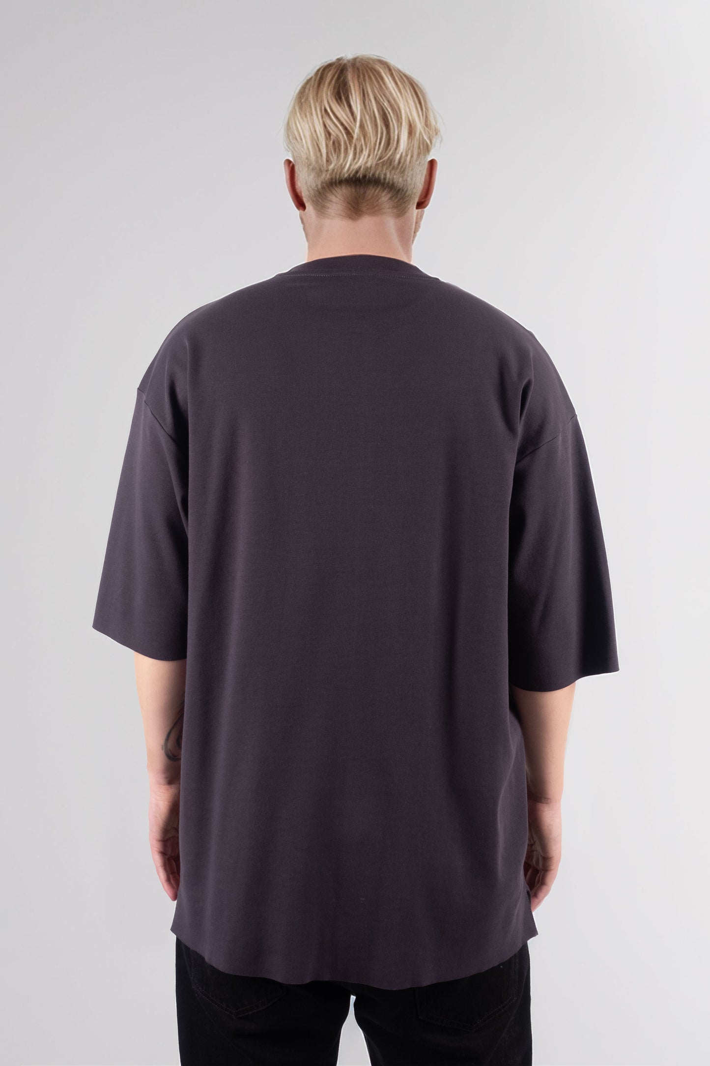 Purple Charcoal Oversized Basic T-shirt - MYS