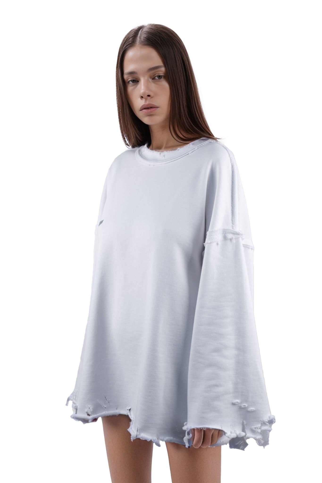 Dystopia White Oversized Sweater - MYS