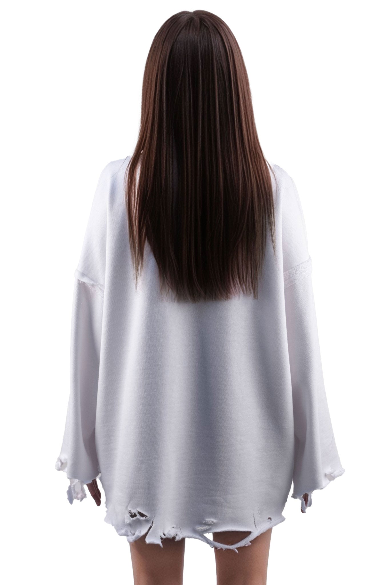 Dystopia White Oversized Sweater - MYS
