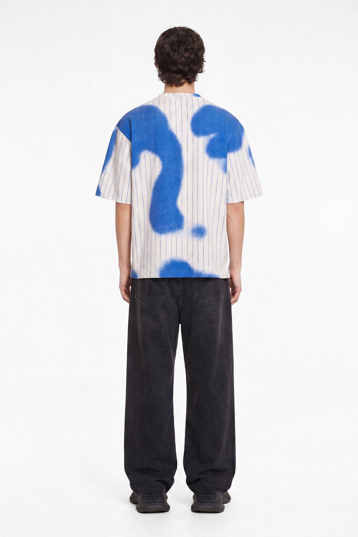 Spray Blue Stripes Oversized T-Shirt