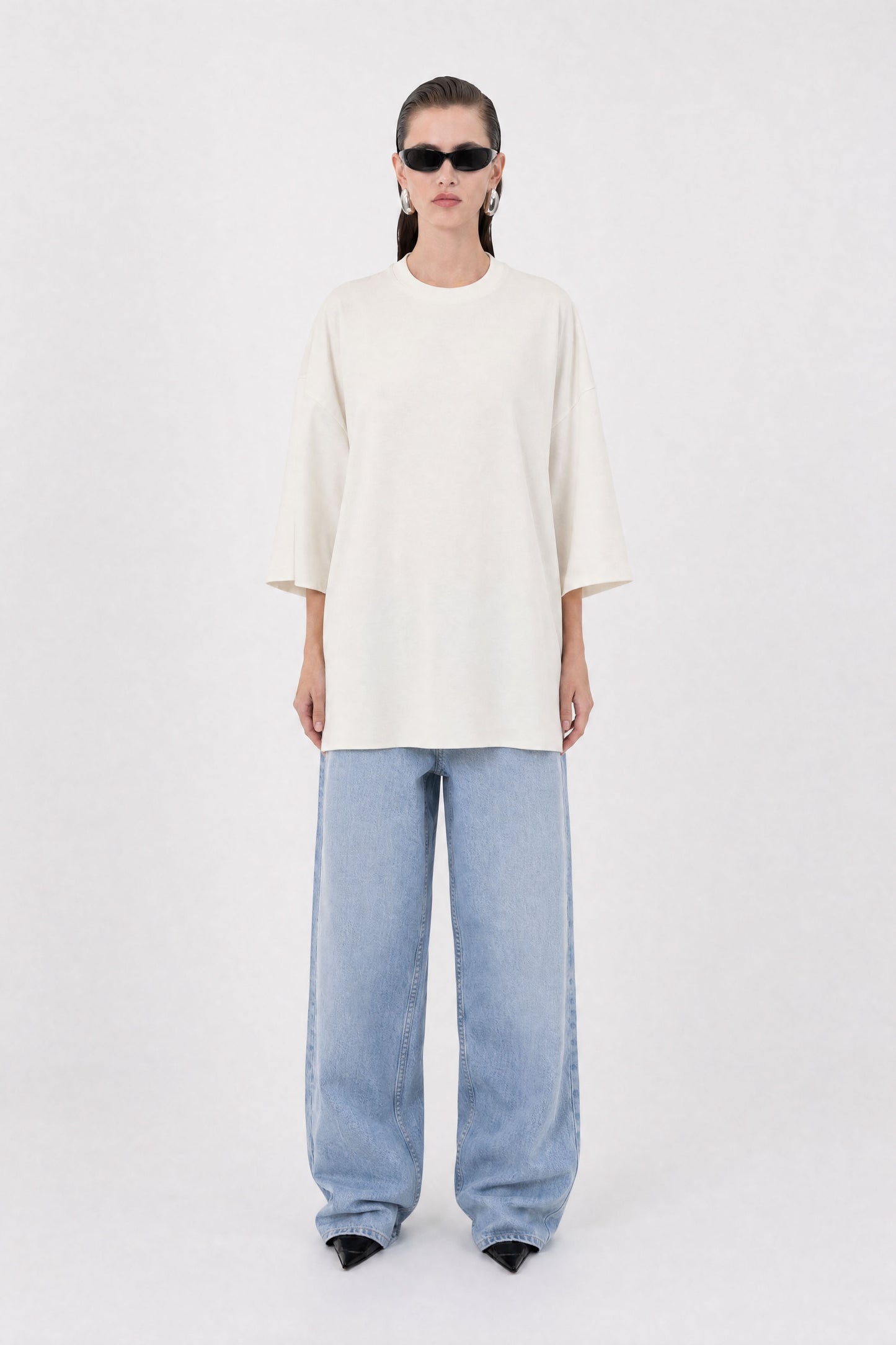World Tour Oversized Off-White Tee