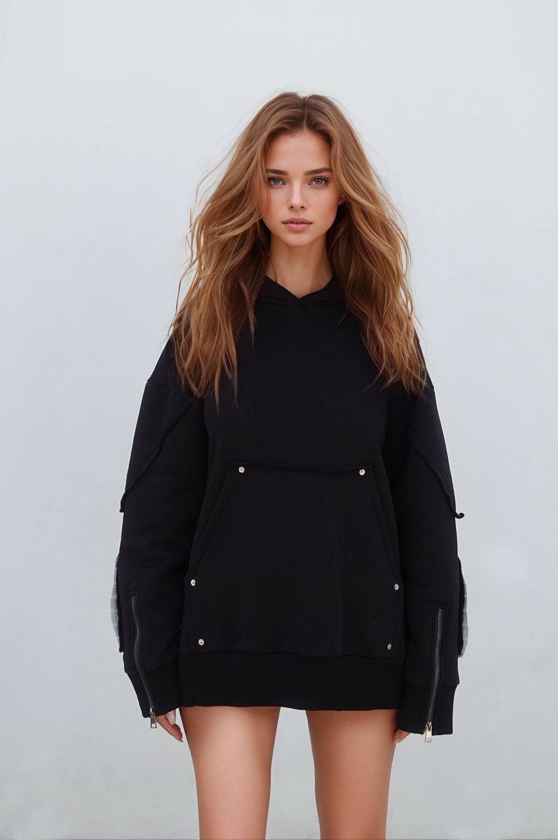 Interchangable Patches Black Hoodie - MYS