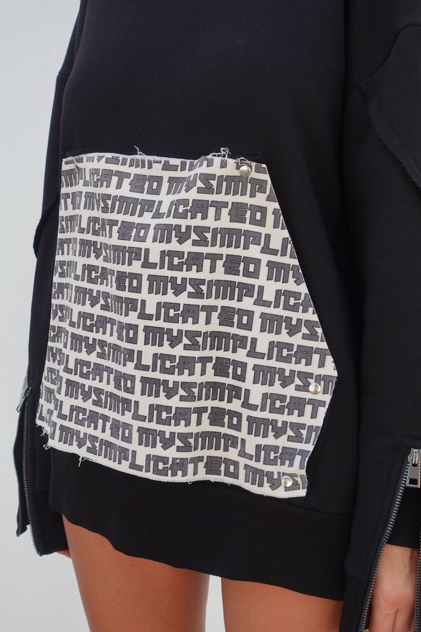 Interchangable Patches Black Hoodie - MYS