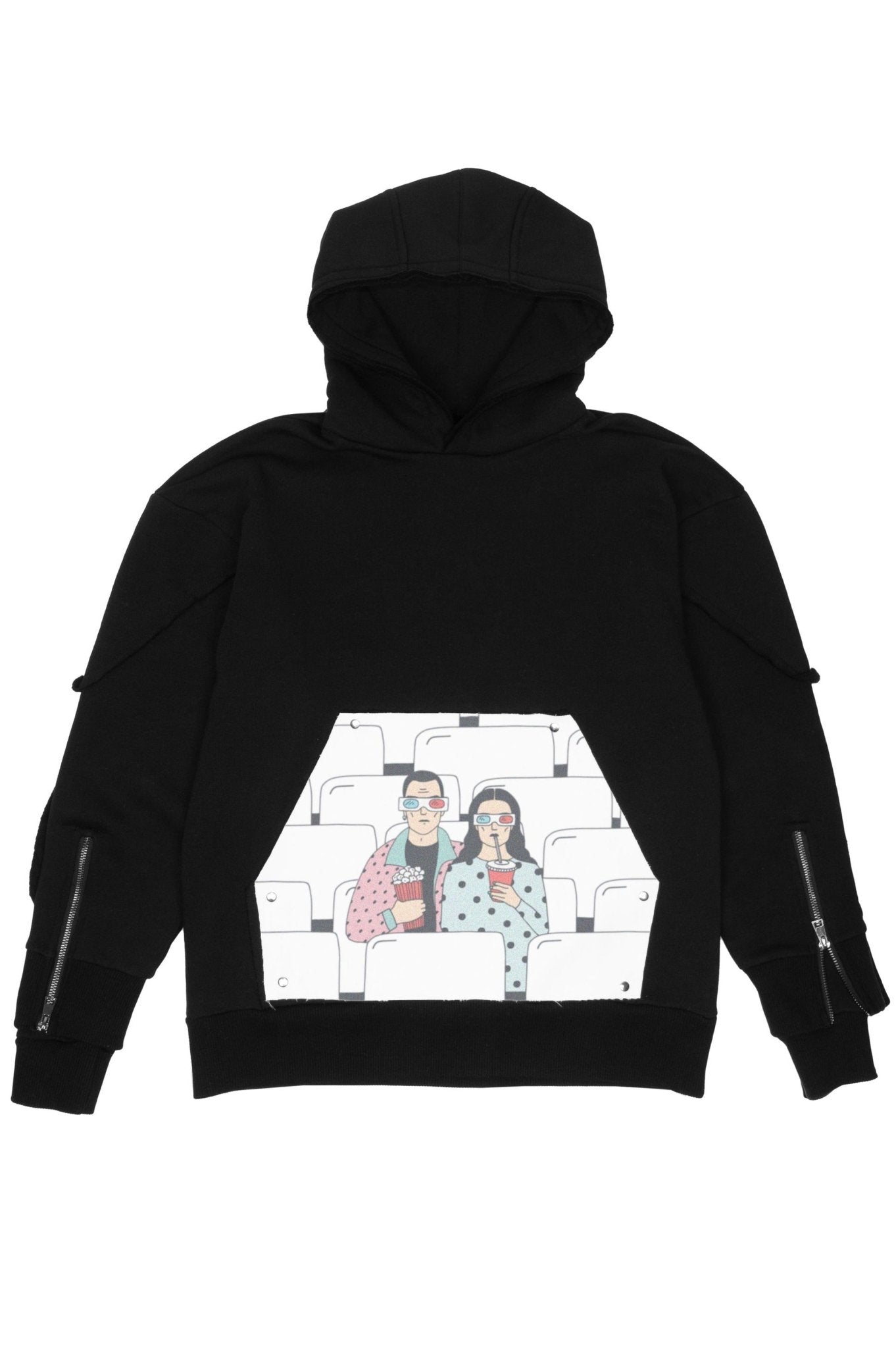 Interchangable Patches Black Hoodie - MYS