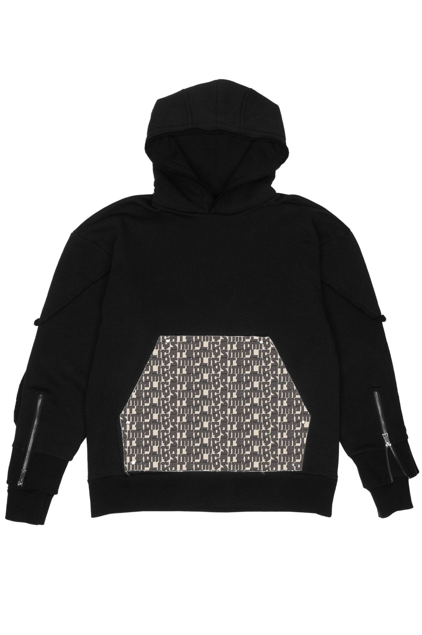 Interchangable Patches Black Hoodie - MYS