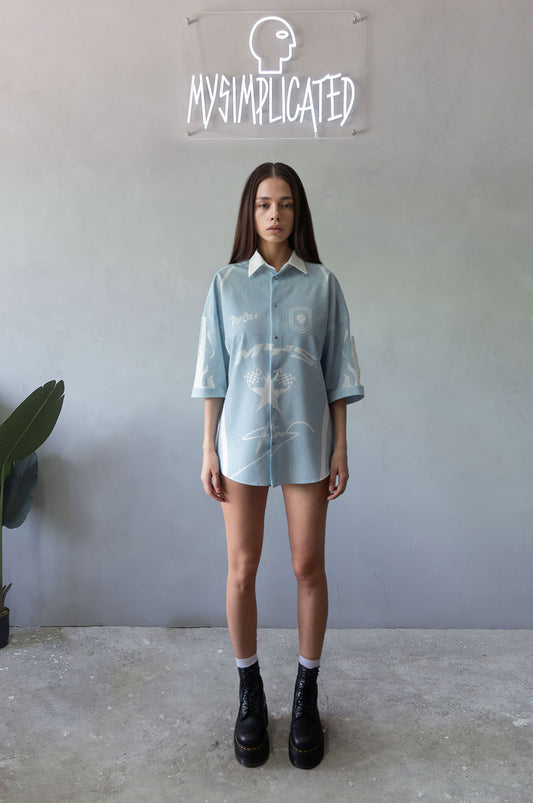 Pop Cola 23 Blue Short Sleeve Shirt (recycled fabric) - MYS