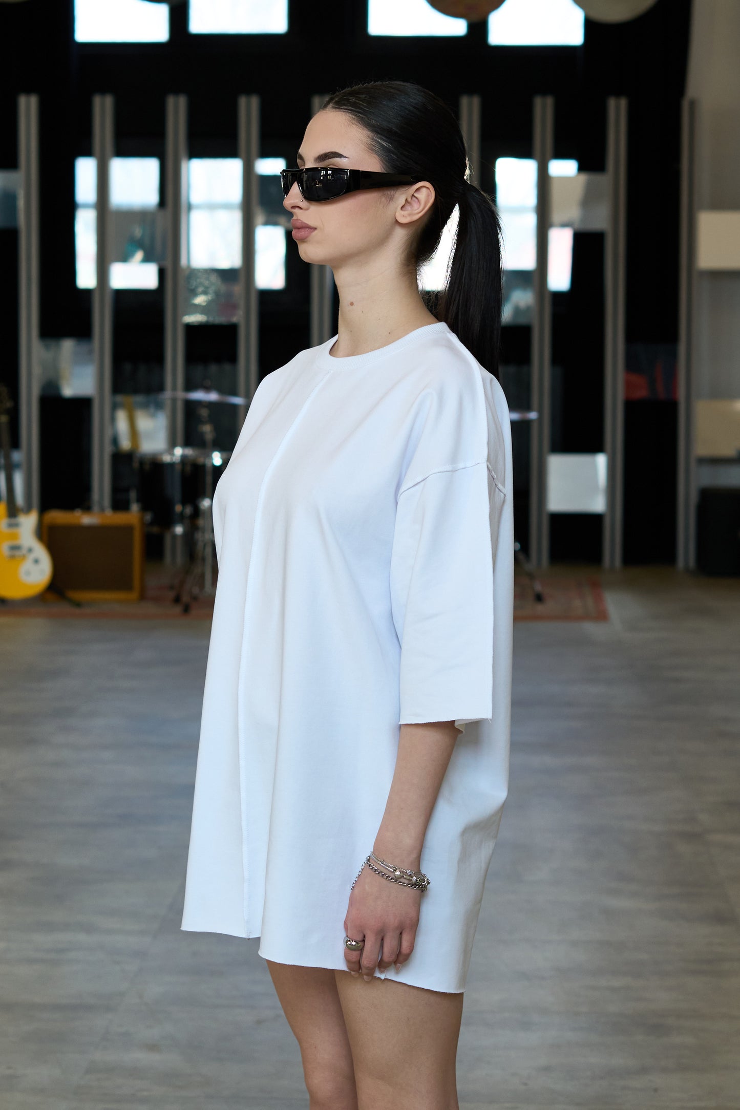 Split White Oversized T-Shirt - MYS