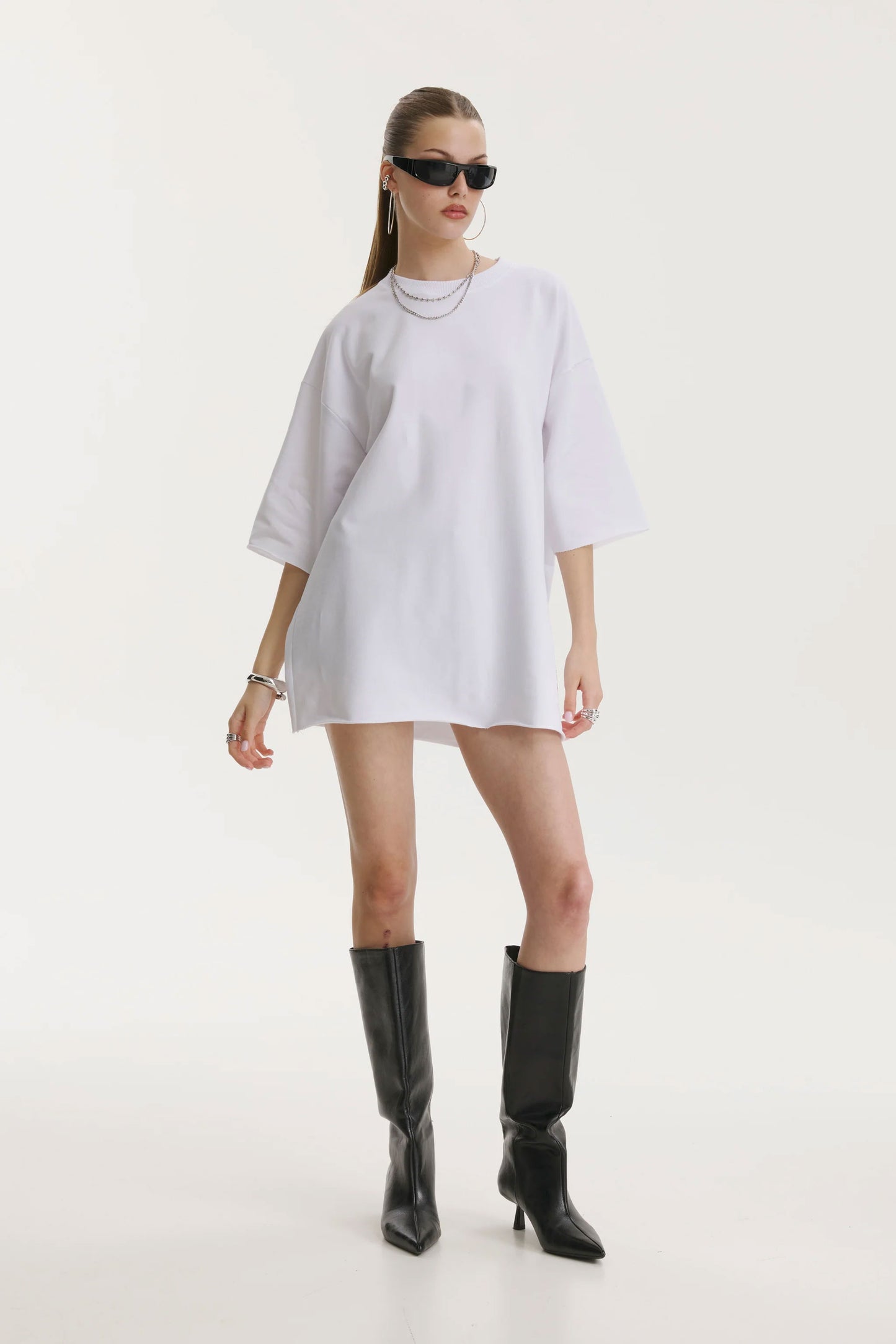 Oversized Cotton White T-shirt Spirit - MYS
