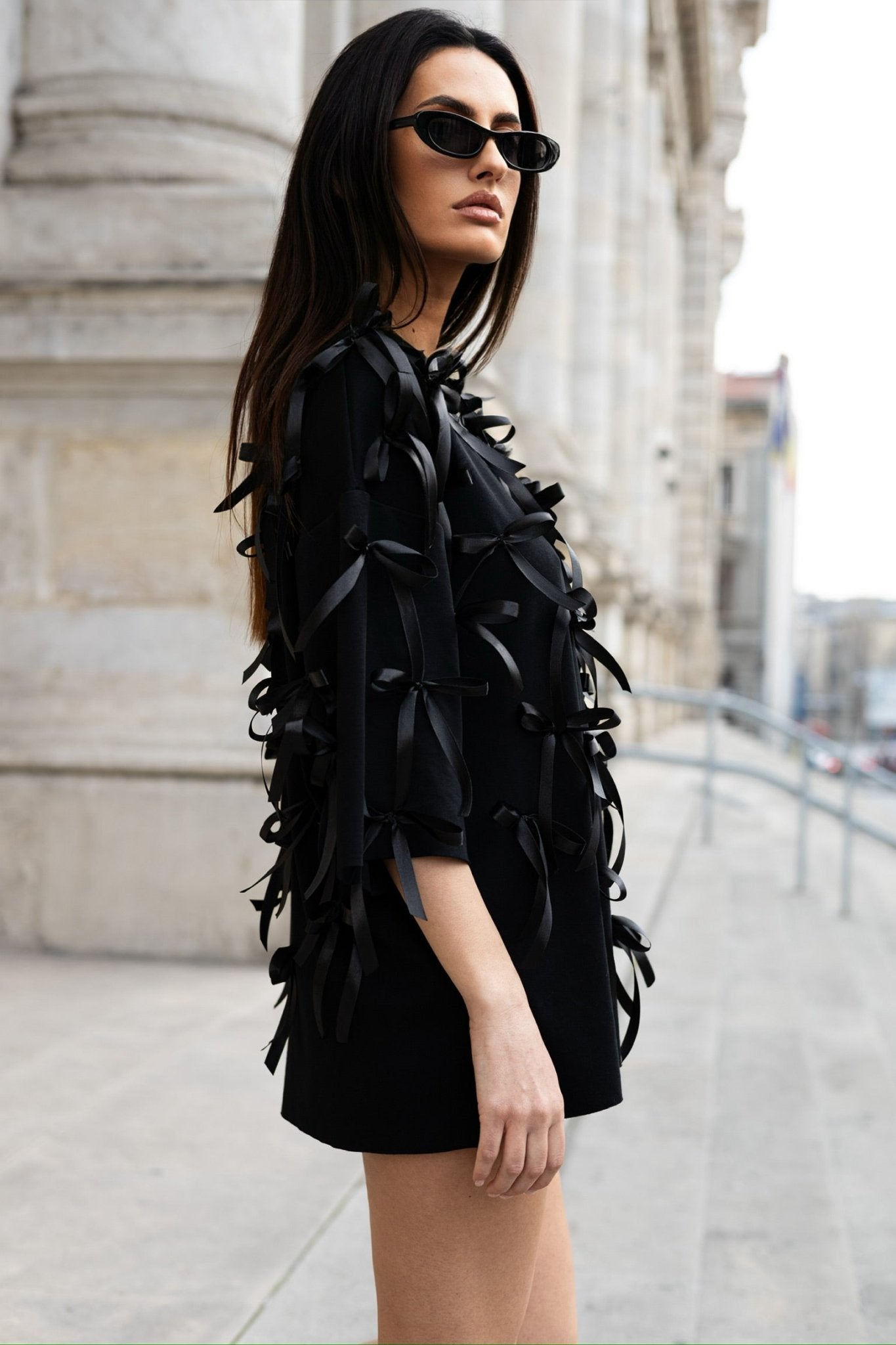 Oversized Black Ribbon T-shirt - MYS