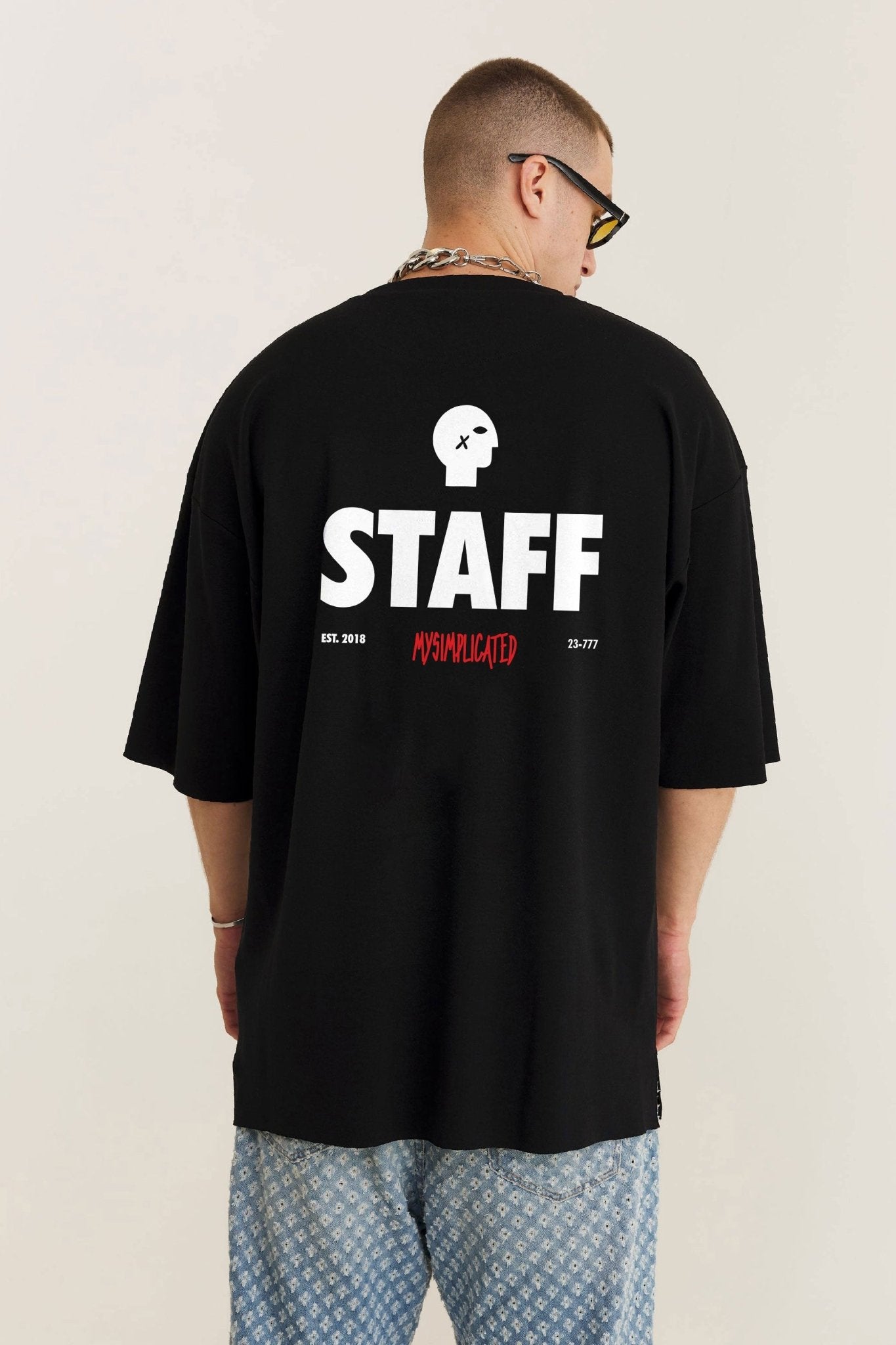 Oversized Black T-shirt Staff - MYS