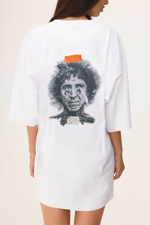 Oversized Cotton White T-shirt Double Eye - MYS