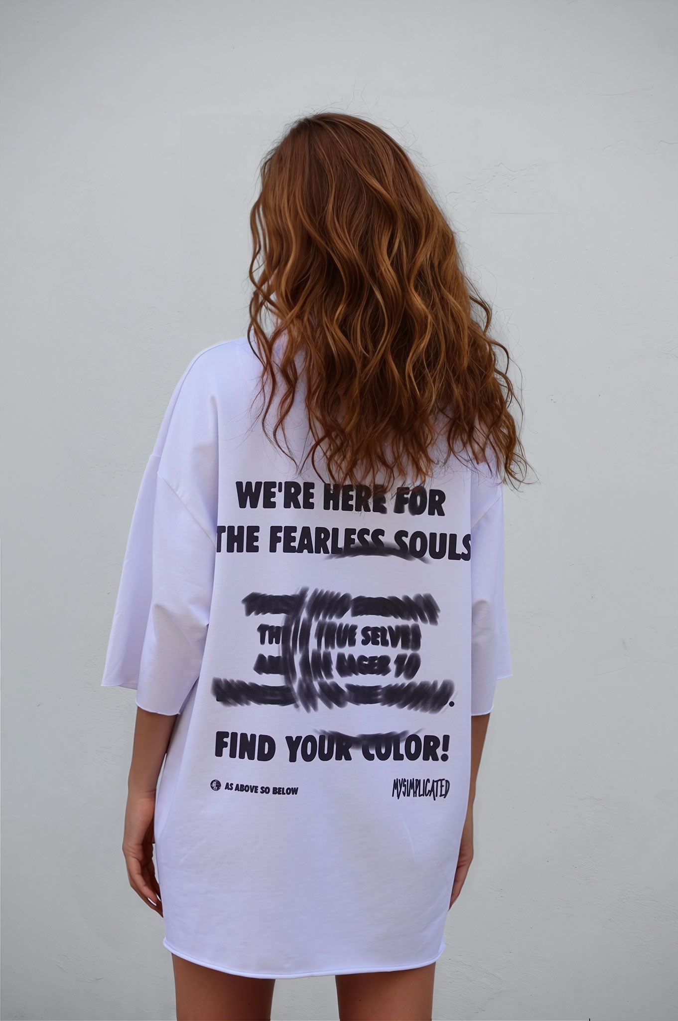 Oversized Cotton White T-shirt Kindness - MYS