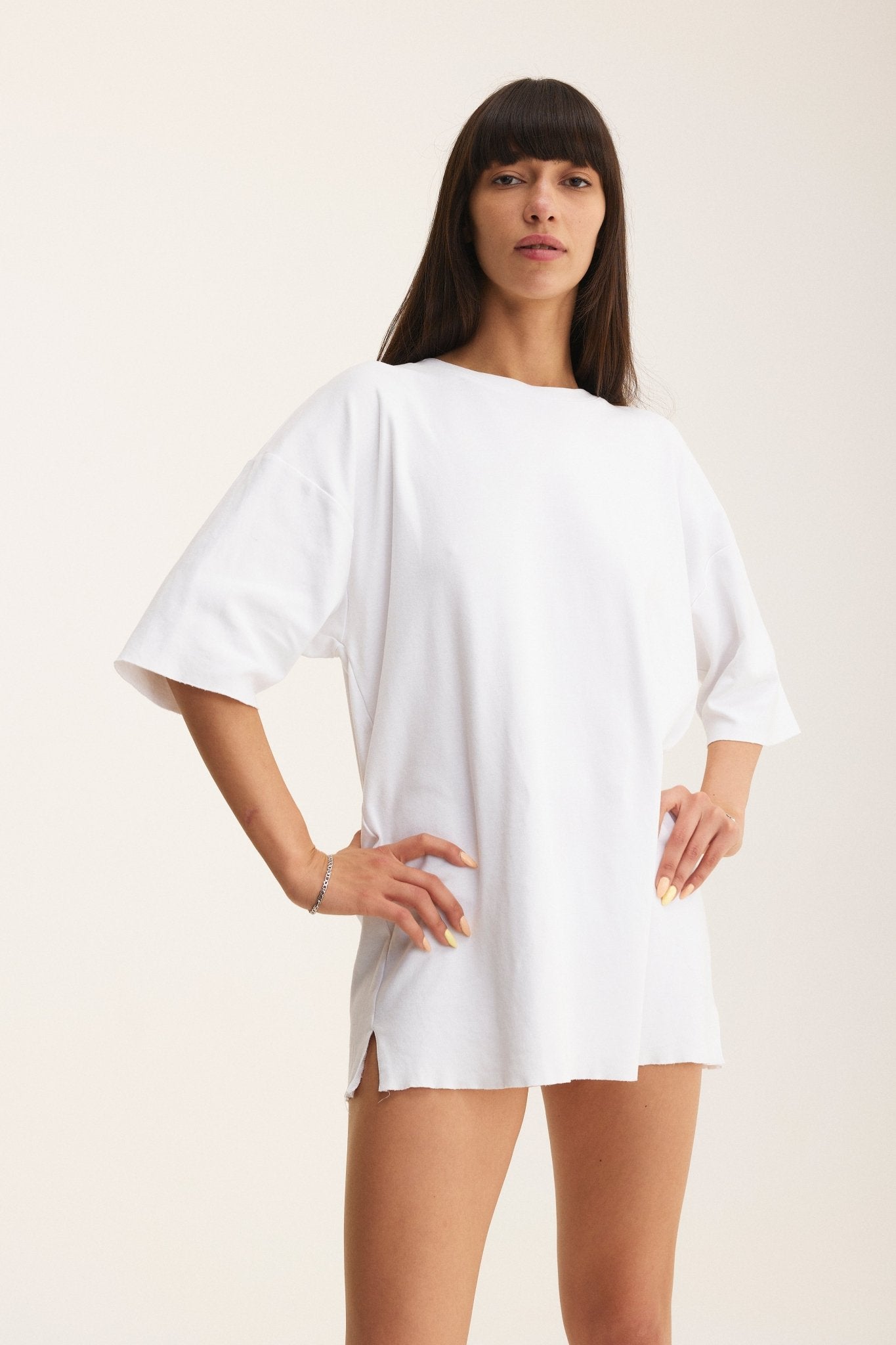 Oversized Cotton White T-shirt Spirit - MYS
