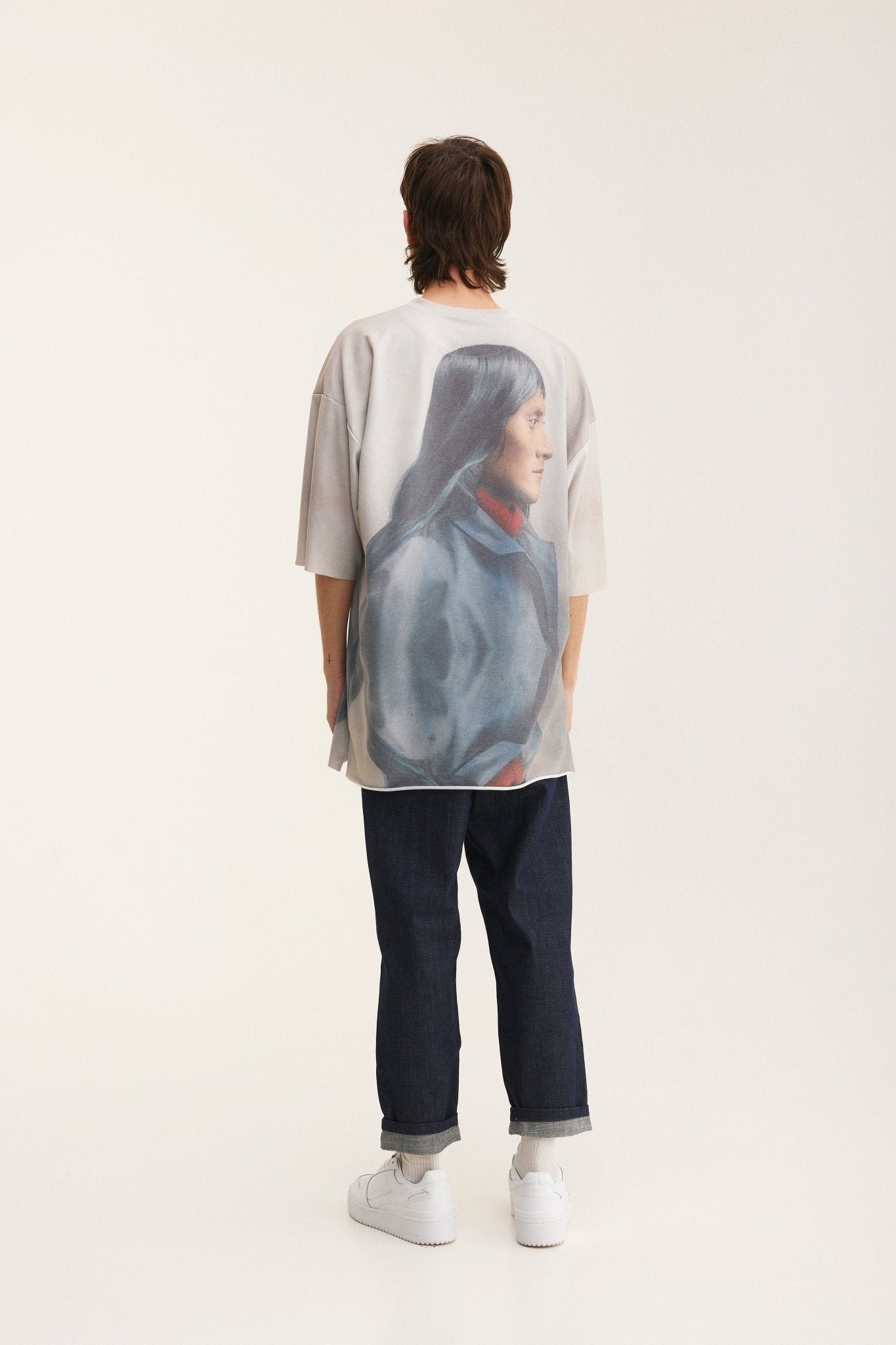 Oversized Full Print T-shirt Beige - MYS