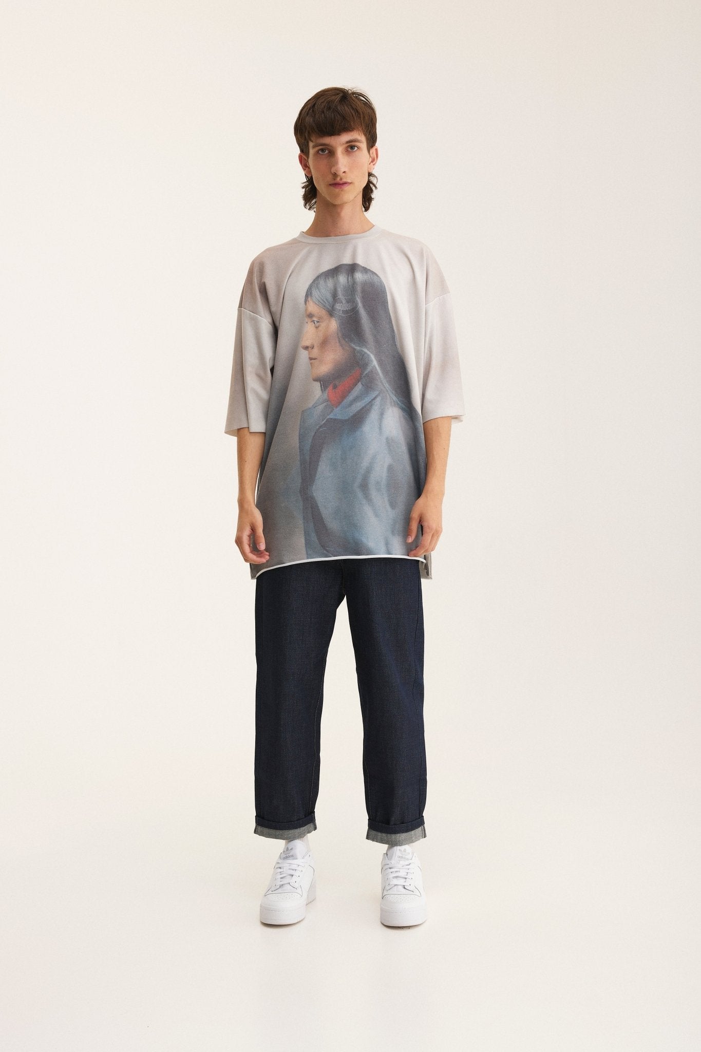 Oversized Full Print T-shirt Beige - MYS