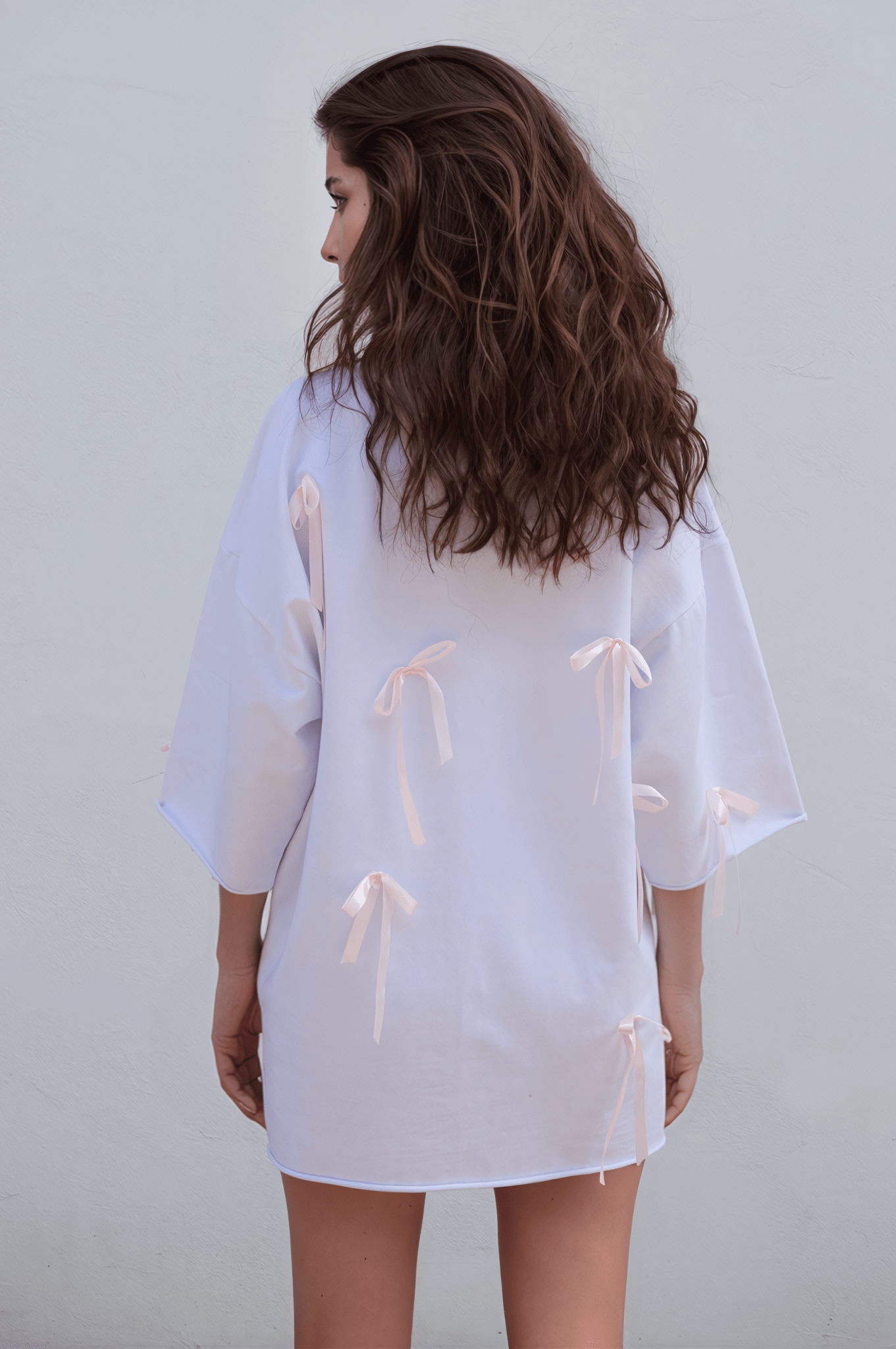 Oversized White Ribbon T-shirt - MYS