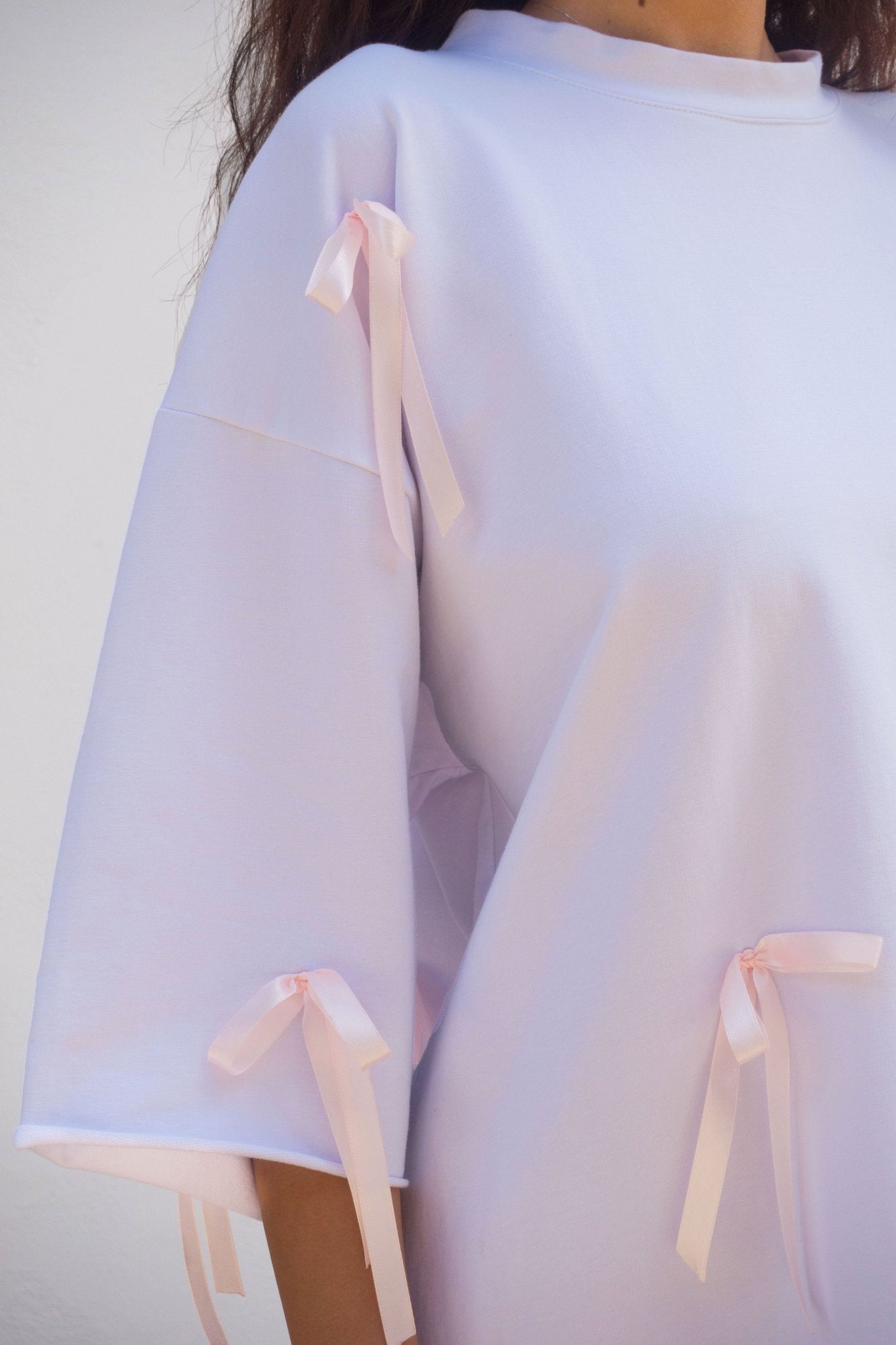 Oversized White Ribbon T-shirt - MYS