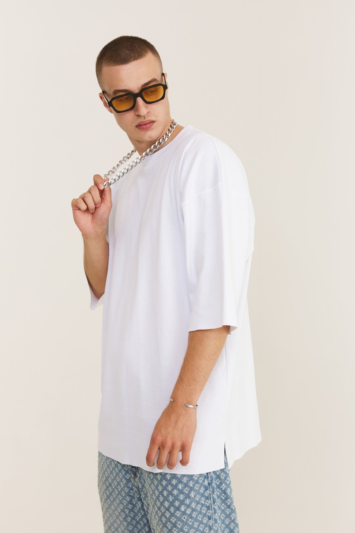 Oversized White T-shirt Need Money for Porsche - MYS