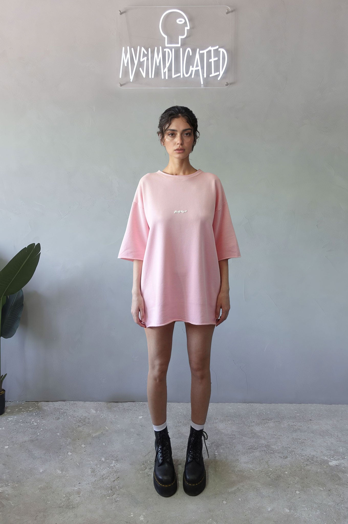 Overthink Club Oversized Pink T-shirt