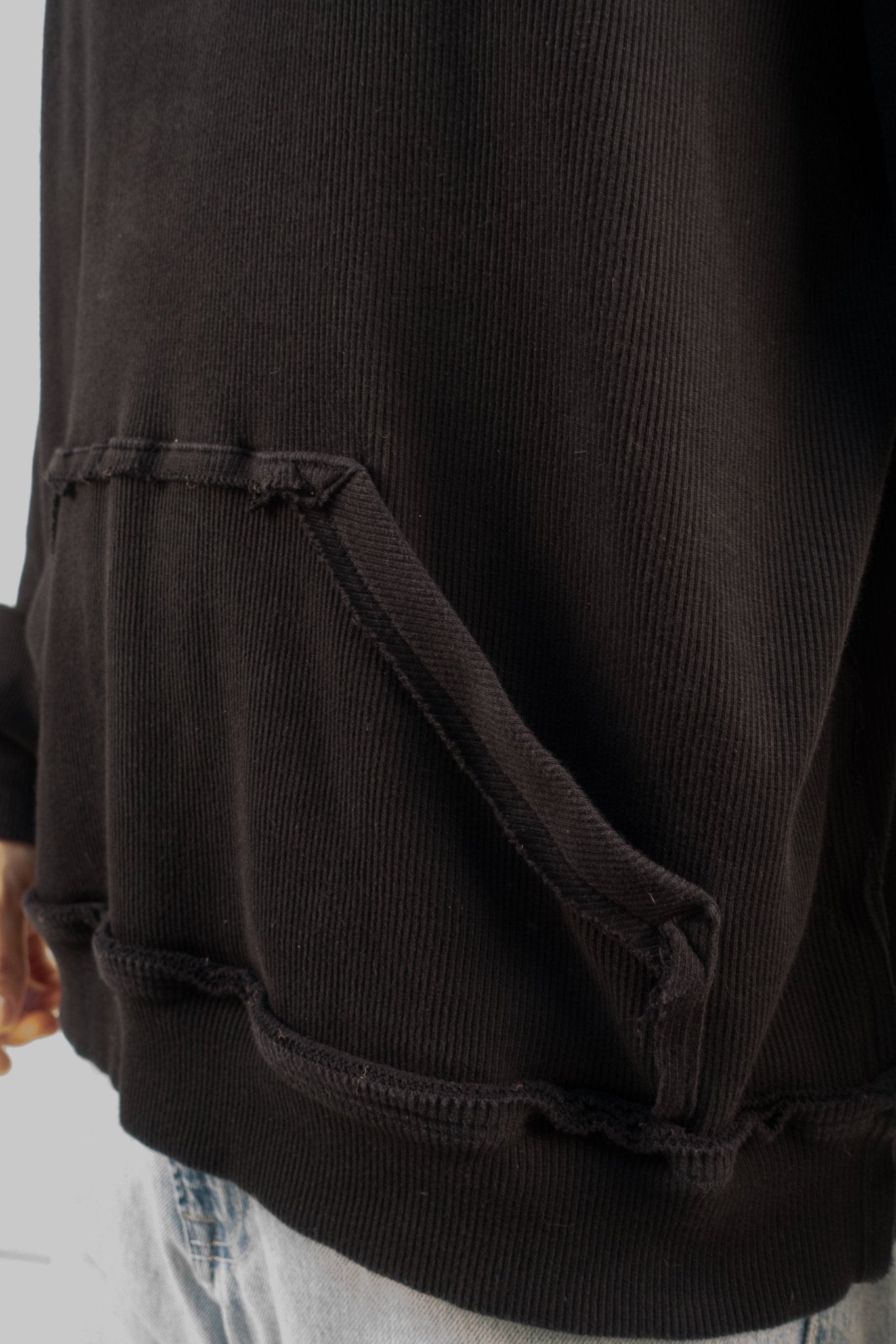 Ribbed Black Hoodie - MYS