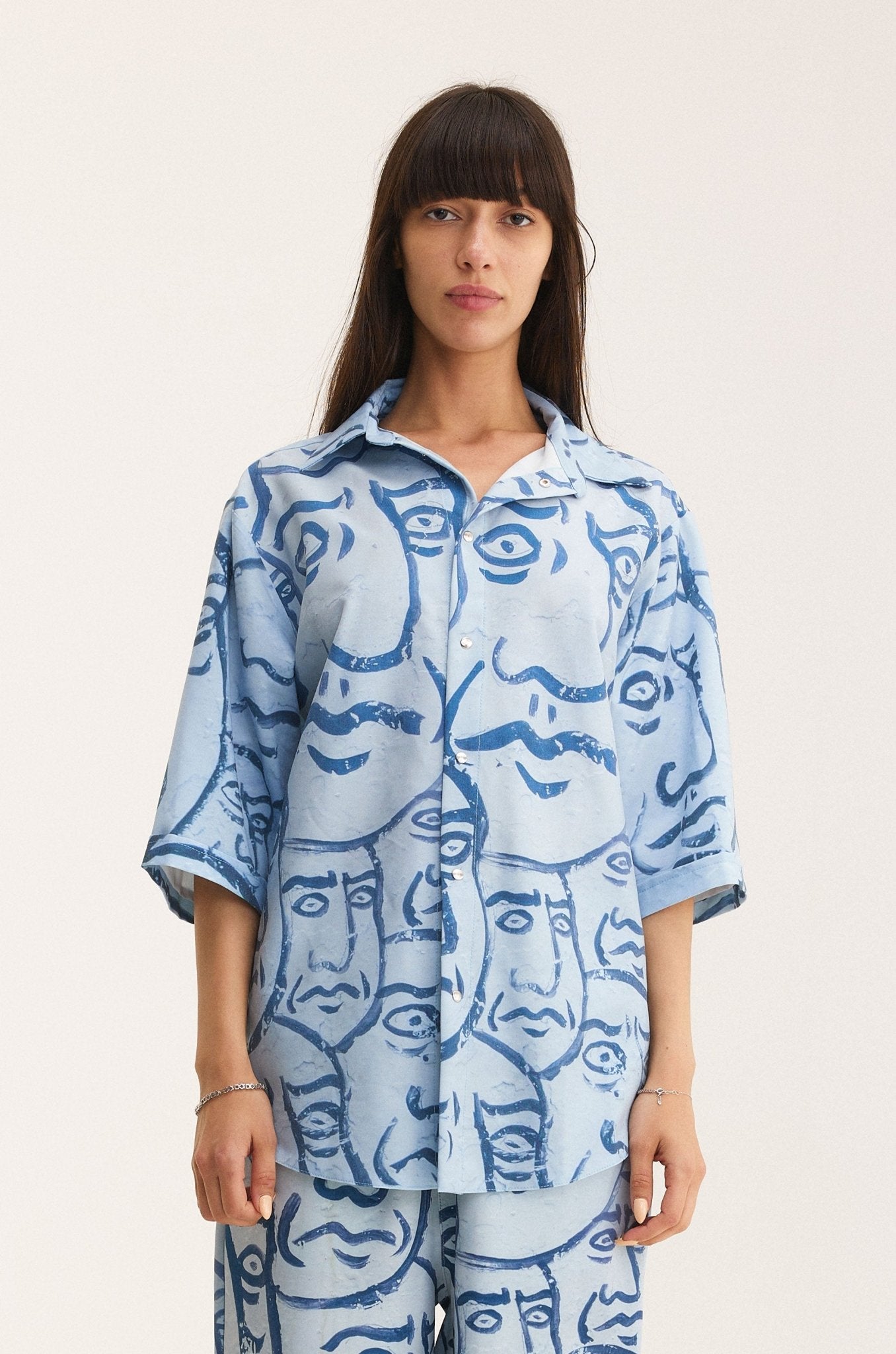 Short Sleeve Shirt Faces (recycled fabric) - MYS