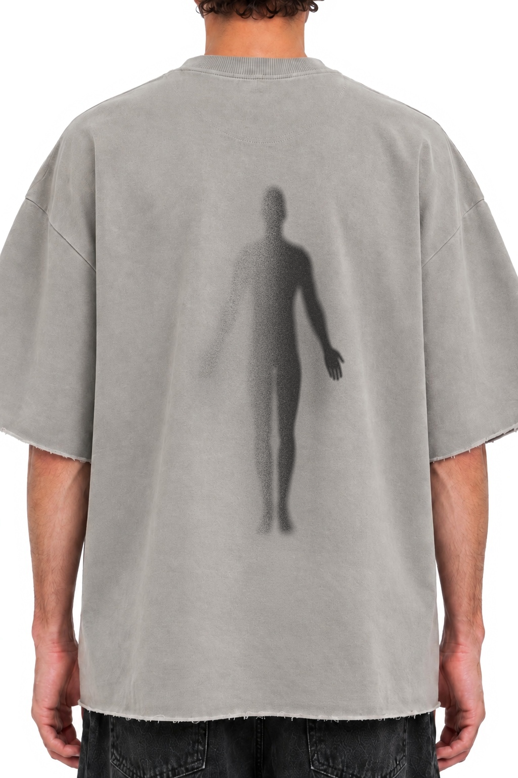 Spirit Grey Oversized T-Shirt men - back print detail