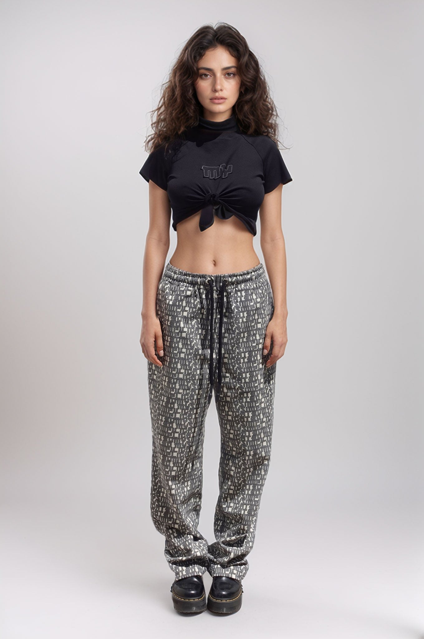Straight Trousers Ribbed Fabric Pattern - MYS