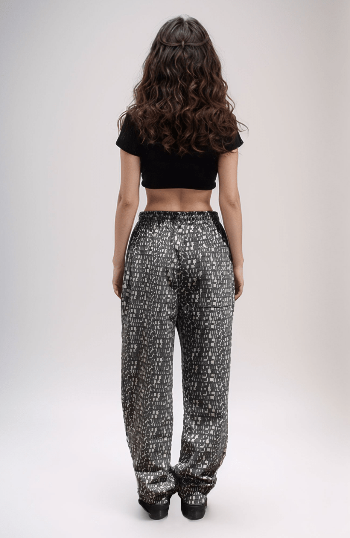Straight Trousers Ribbed Fabric Pattern - MYS