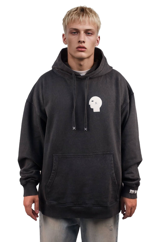 Vintage Puff Print Oversized Hoodie - MYS