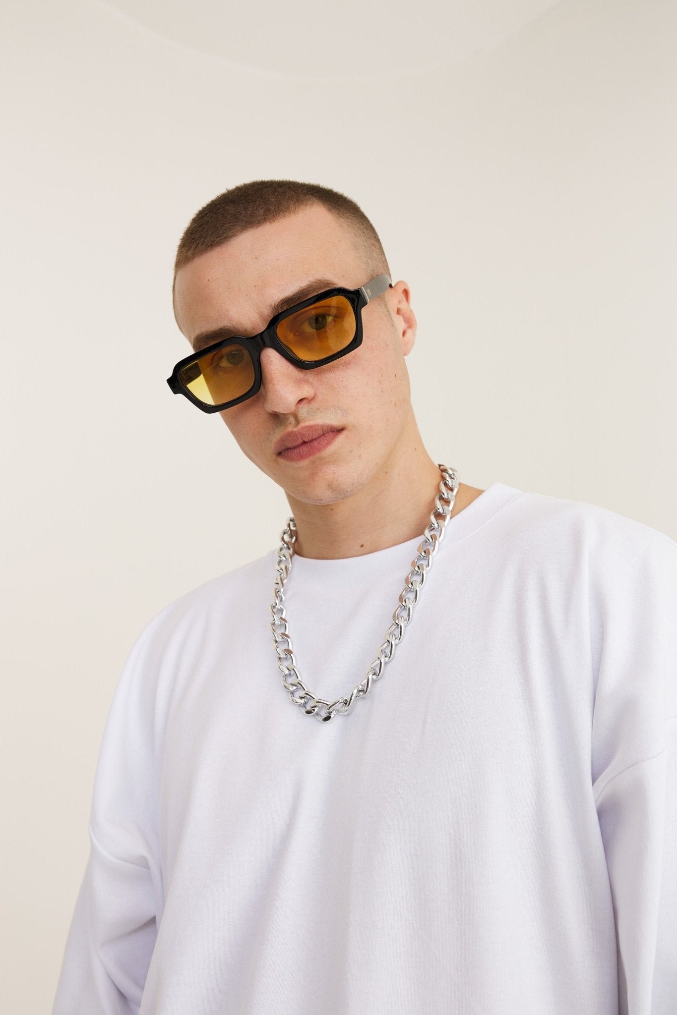 Oversized Cotton White T-shirt Lucky - MYS