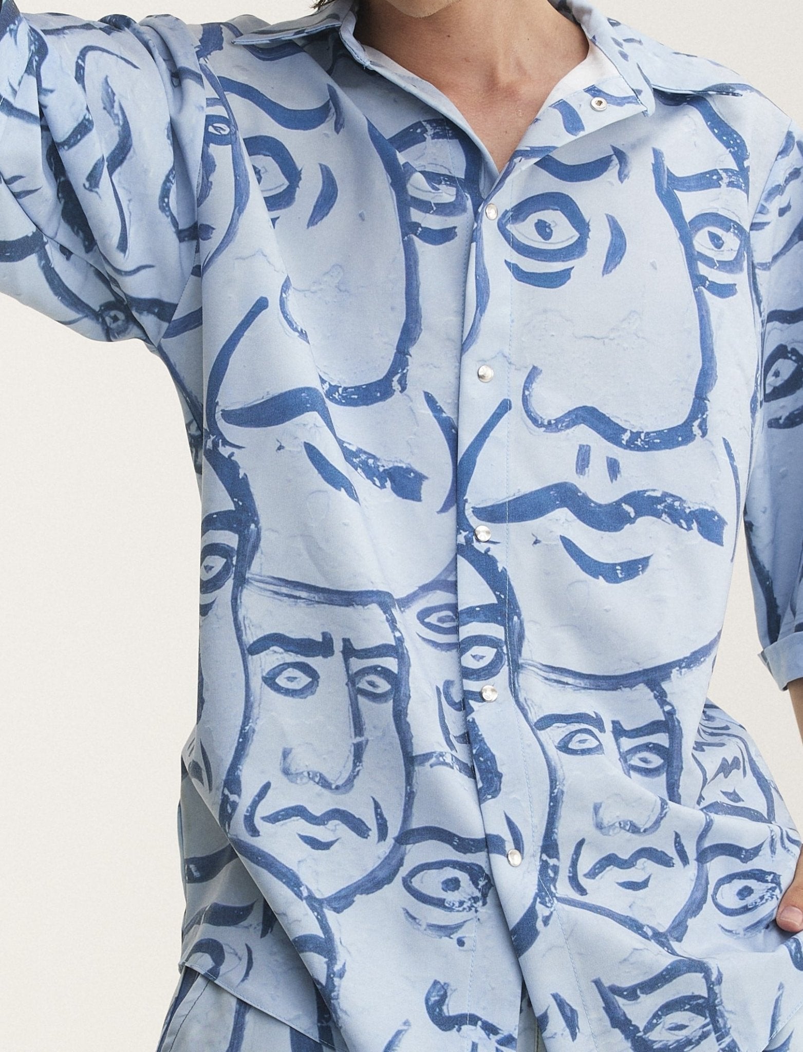 Short Sleeve Shirt & Bermuda Set Faces (recycled fabric) - MYS