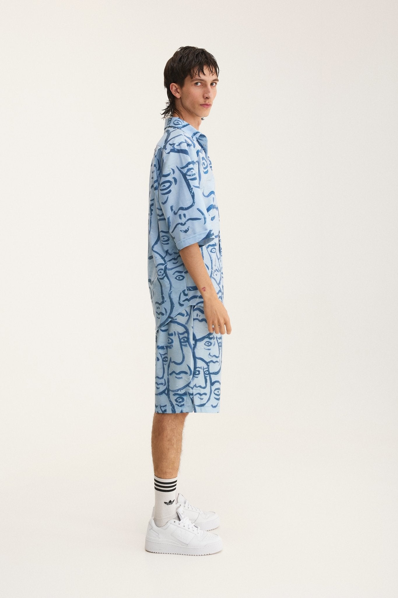 Short Sleeve Shirt & Bermuda Set Faces (recycled fabric) - MYS
