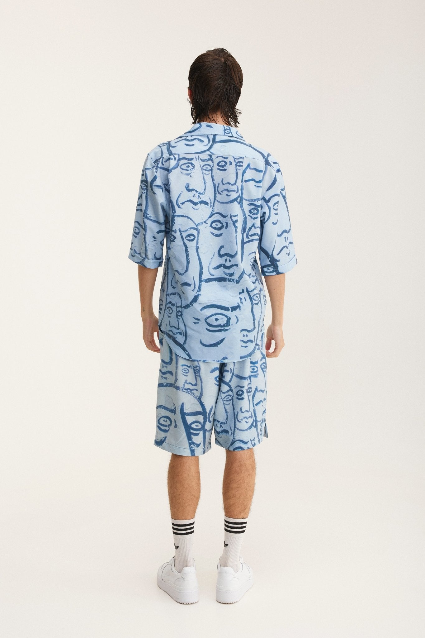 Short Sleeve Shirt & Bermuda Set Faces (recycled fabric) - MYS