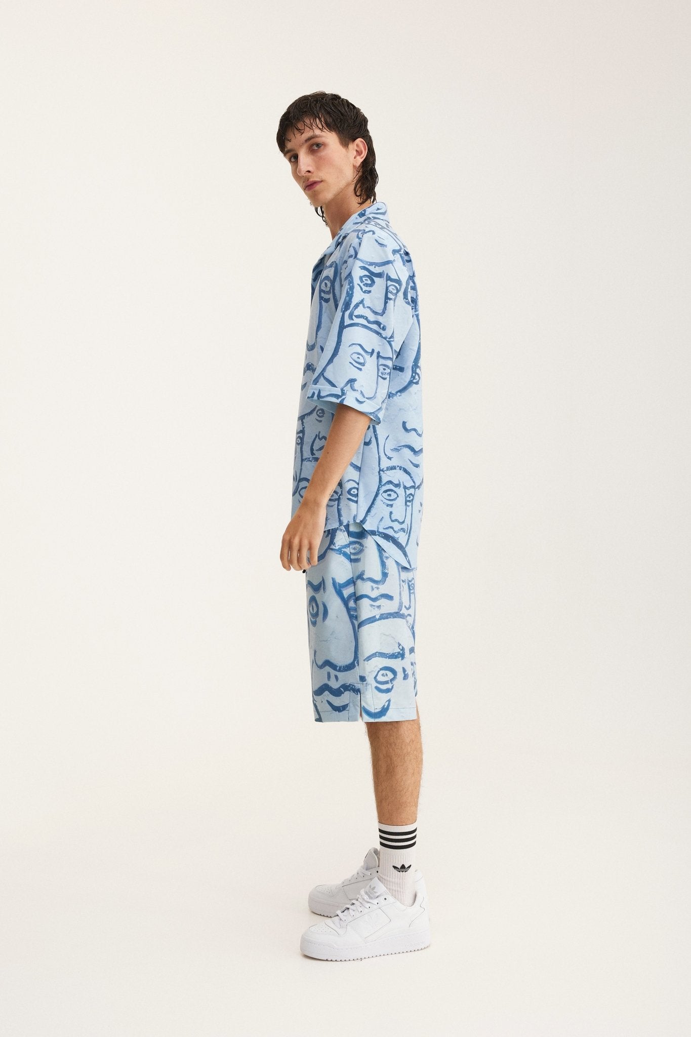 Short Sleeve Shirt & Bermuda Set Faces (recycled fabric) - MYS