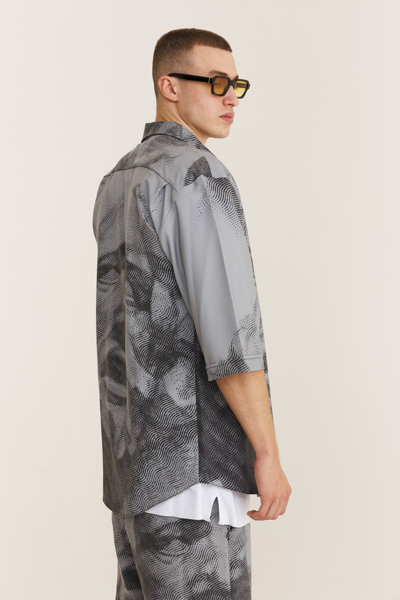 Short Sleeve Shirt & Bermuda Set Grey (recycled fabric) - MYS