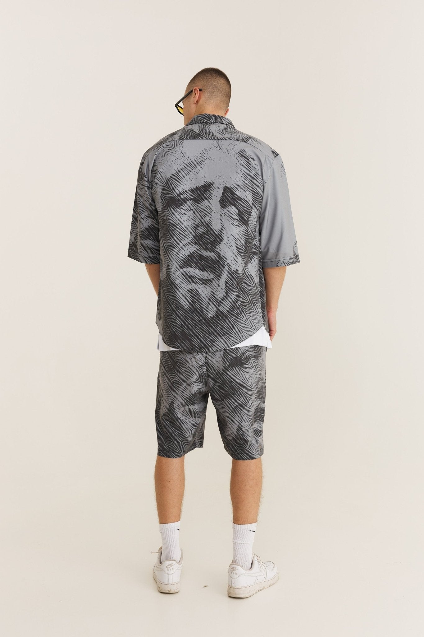 Short Sleeve Shirt & Bermuda Set Grey (recycled fabric) - MYS