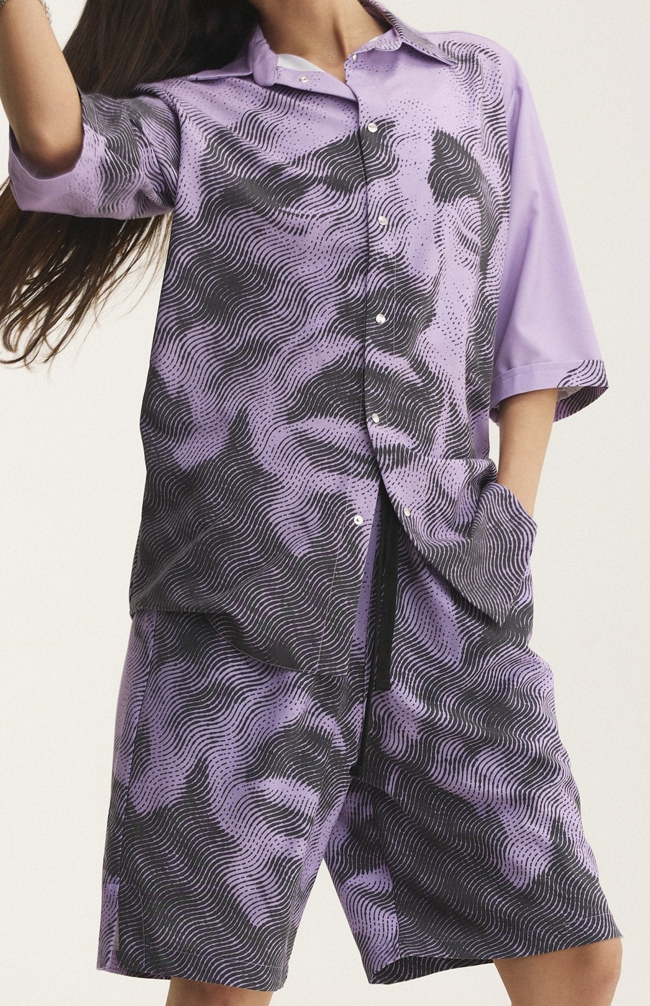 Short Sleeve Shirt & Bermuda Set Mauve (recycled fabric) - MYS