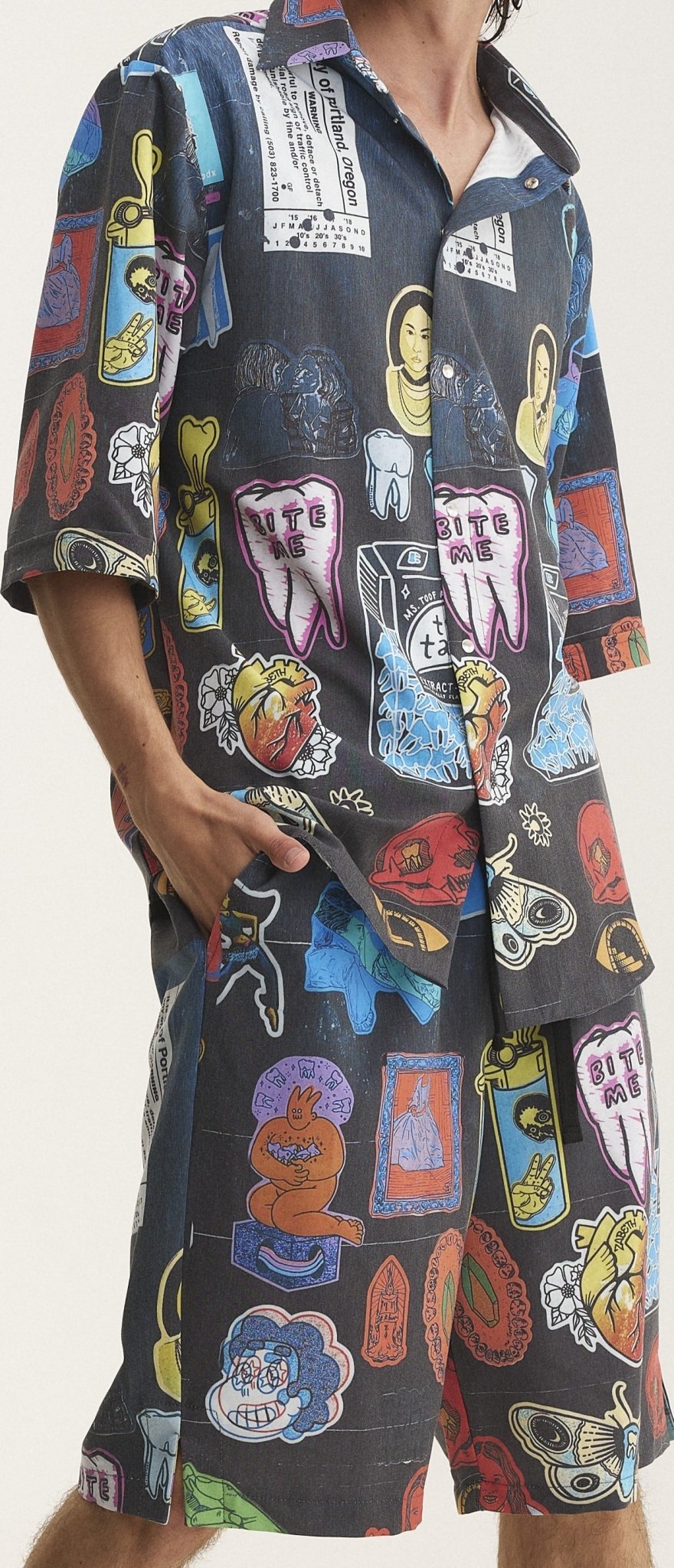 Short Sleeve Shirt & Bermuda Set Stickers (recycled fabric) - MYS