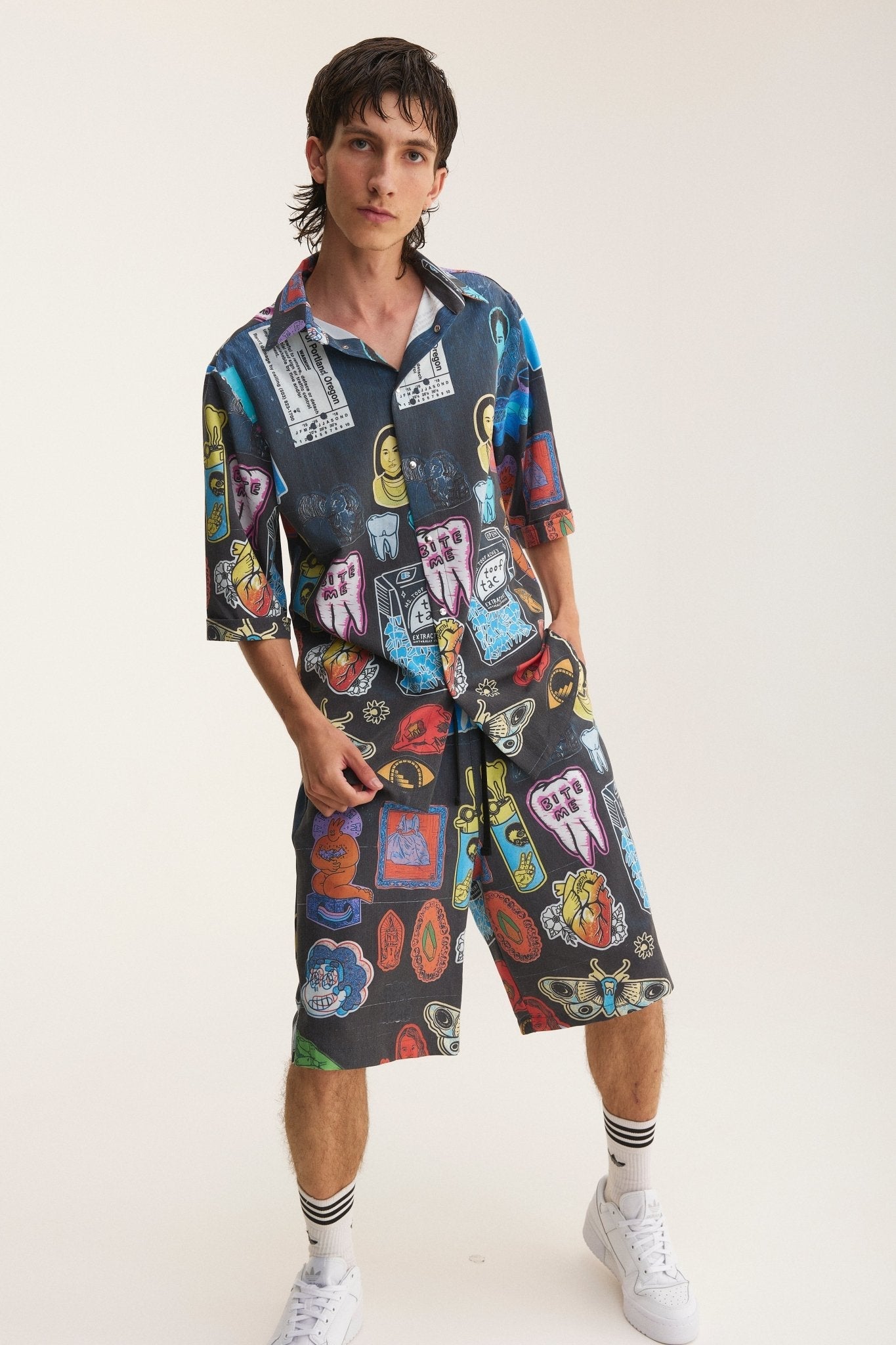 Short Sleeve Shirt & Bermuda Set Stickers (recycled fabric) - MYS