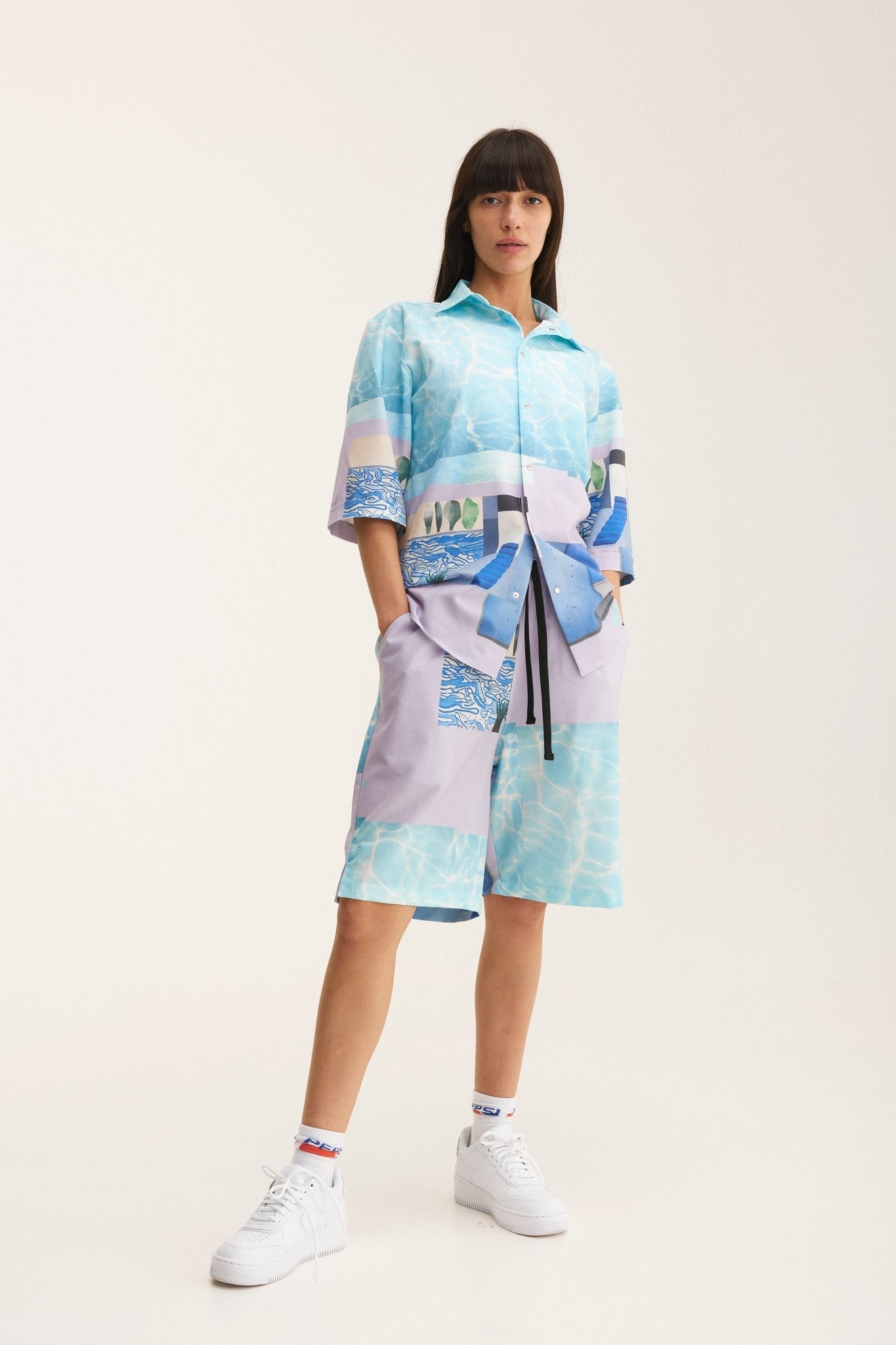 Short Sleeve Shirt & Bermuda Set Water (recycled fabric) - MYS